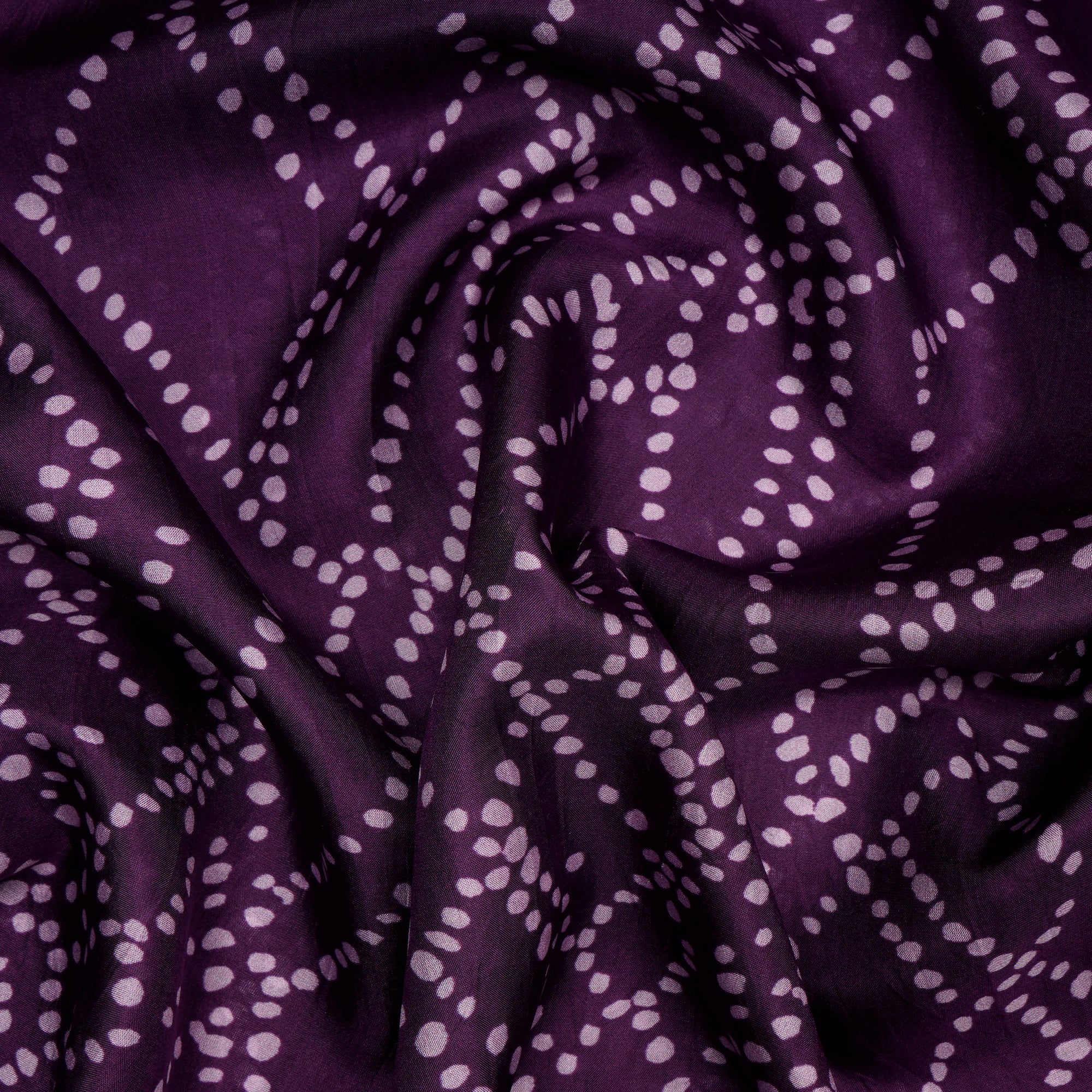 Purple All Over Pattern Digital Print Silk Fabric