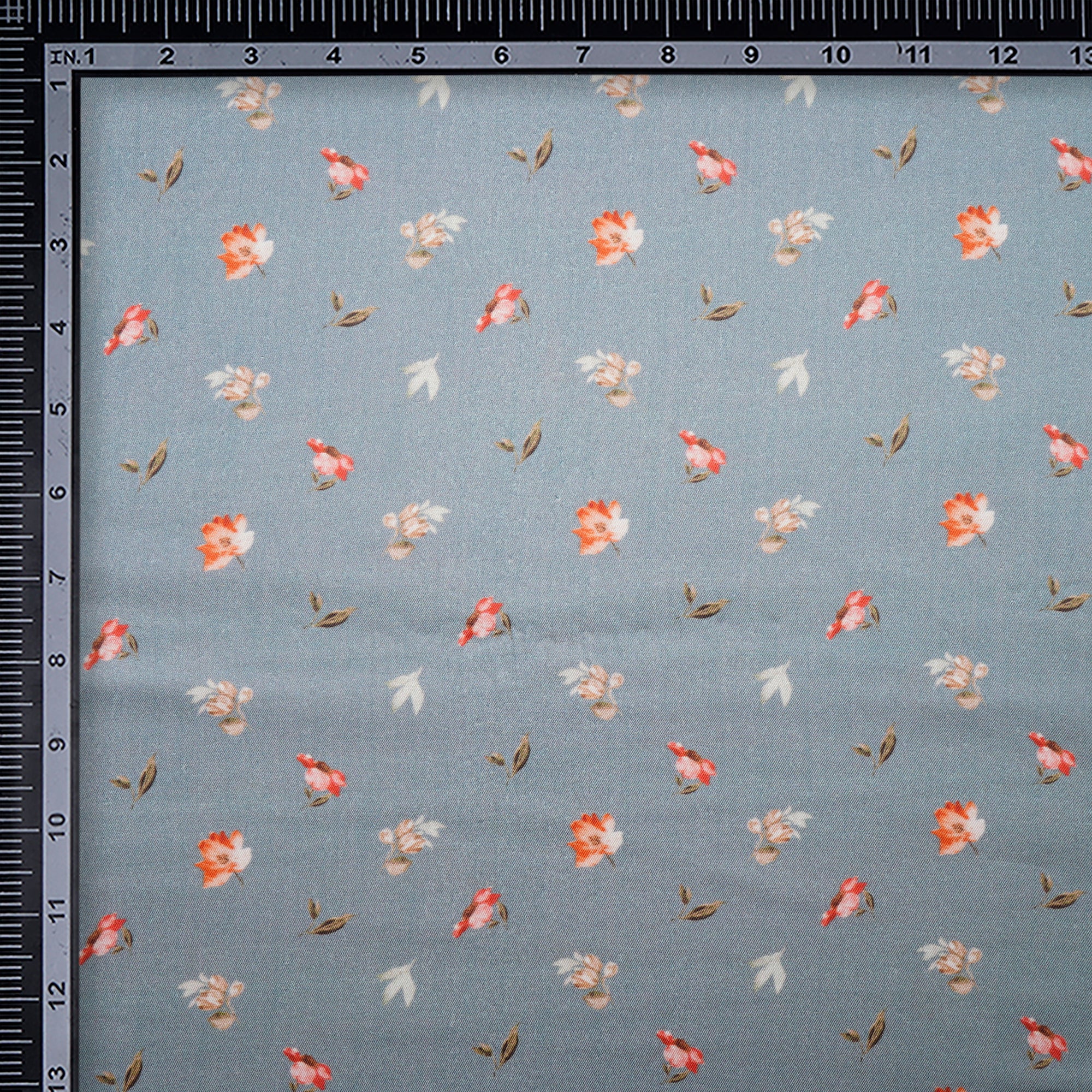 Light Grey Floral Pattern Digital Print Tencel Modal Twill Fabric