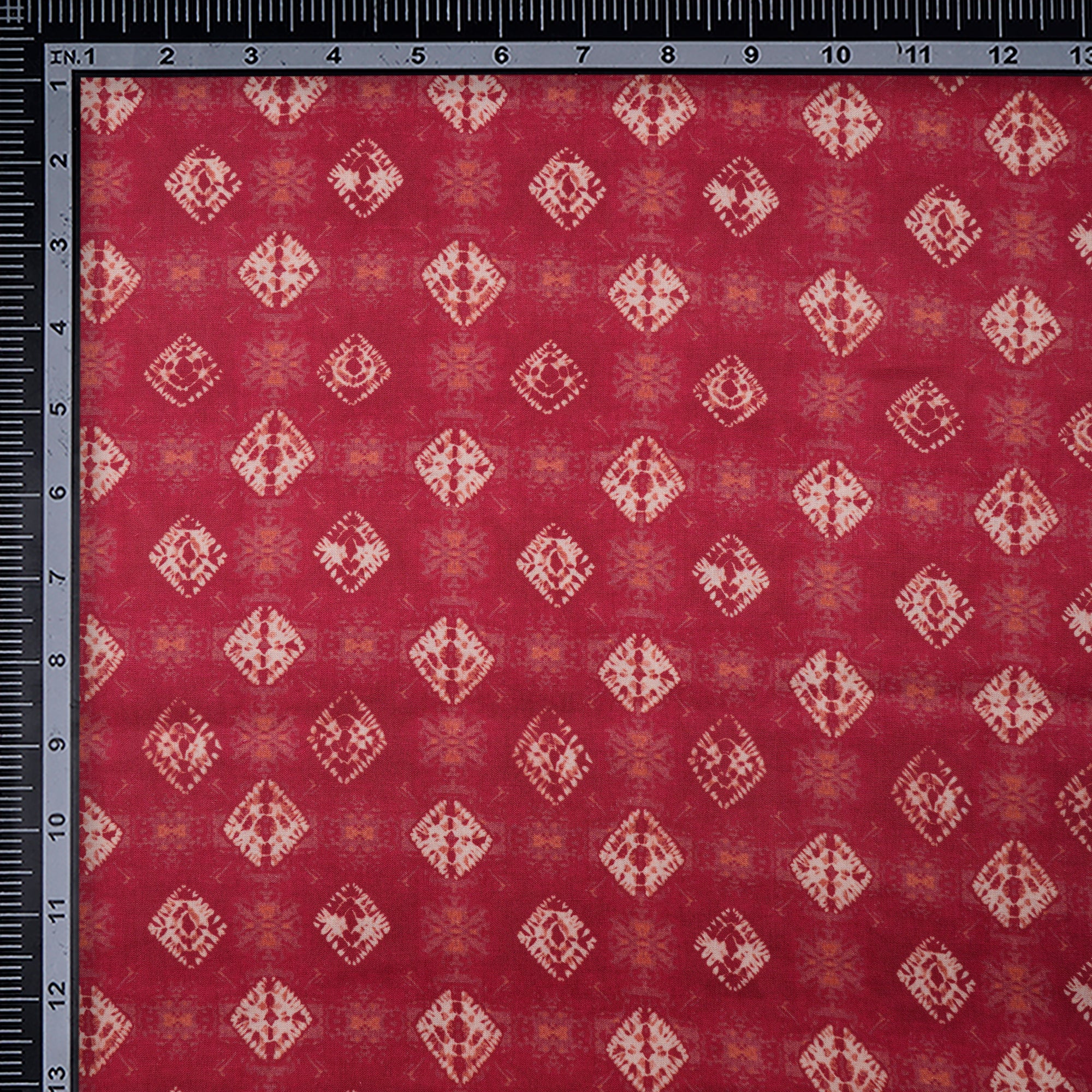 Maroon Bandhani Pattern Digital Print Fancy Linen Fabric