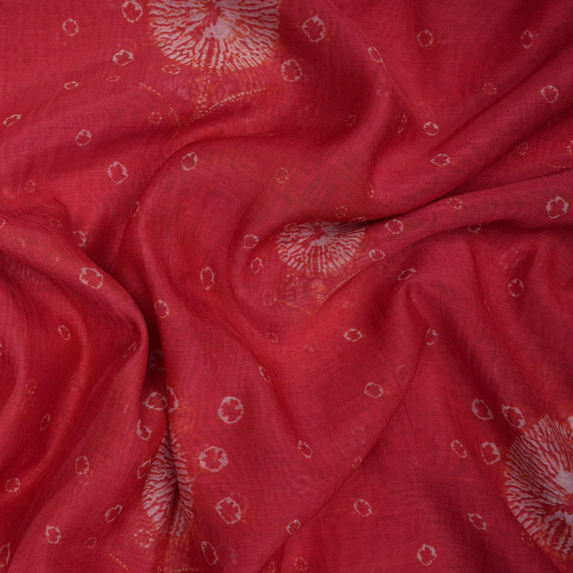 Rani Pink Floral Pattern Digital Print Fine Chanderi Fabric