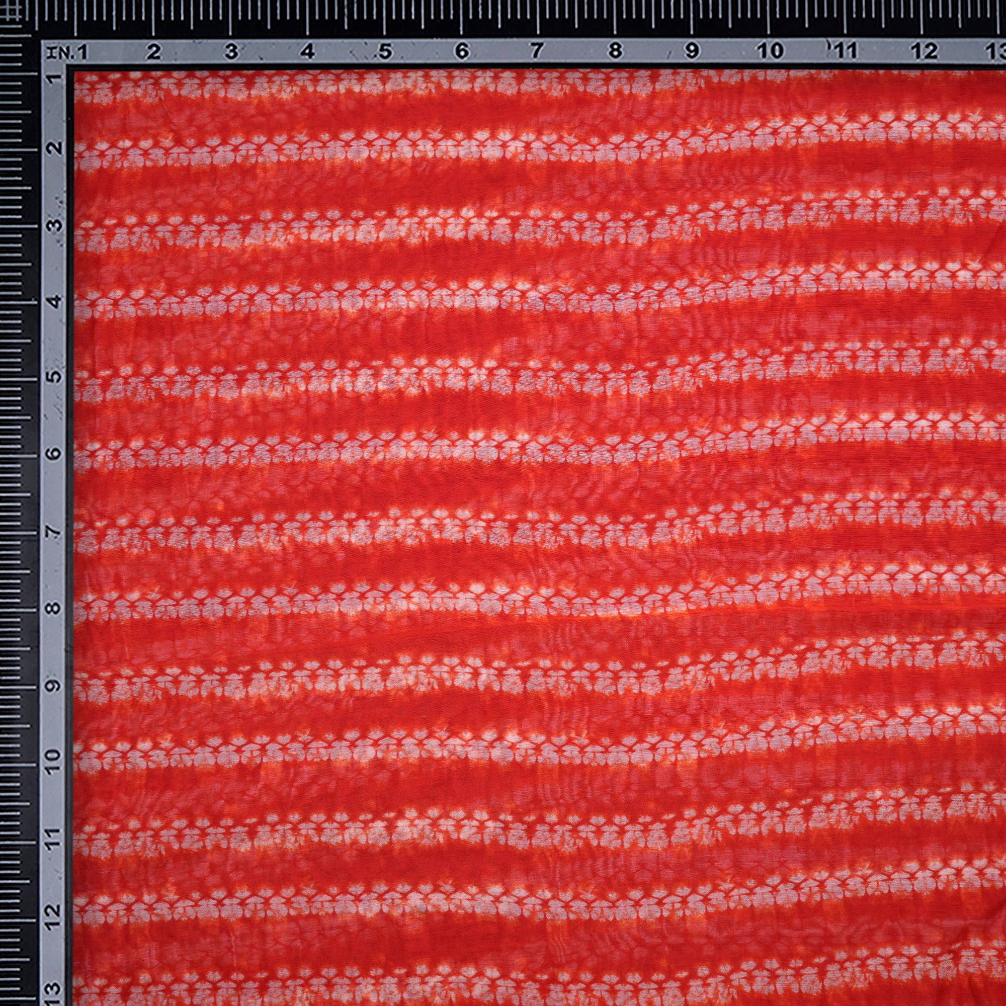 Flame Scarlet Shibori Pattern Digital Print Chanderi Fabric