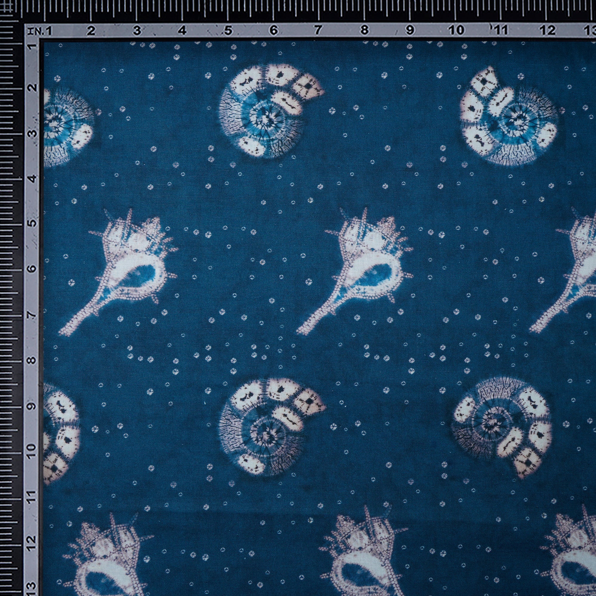 Bluesteel Shibori Pattern Digital Print Fancy Linen Fabric