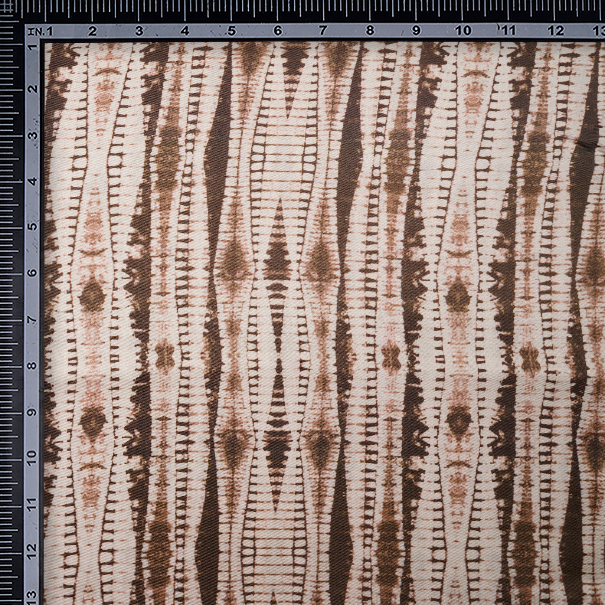 Beige Shibori Pattern Digital Print Fancy Linen Fabric