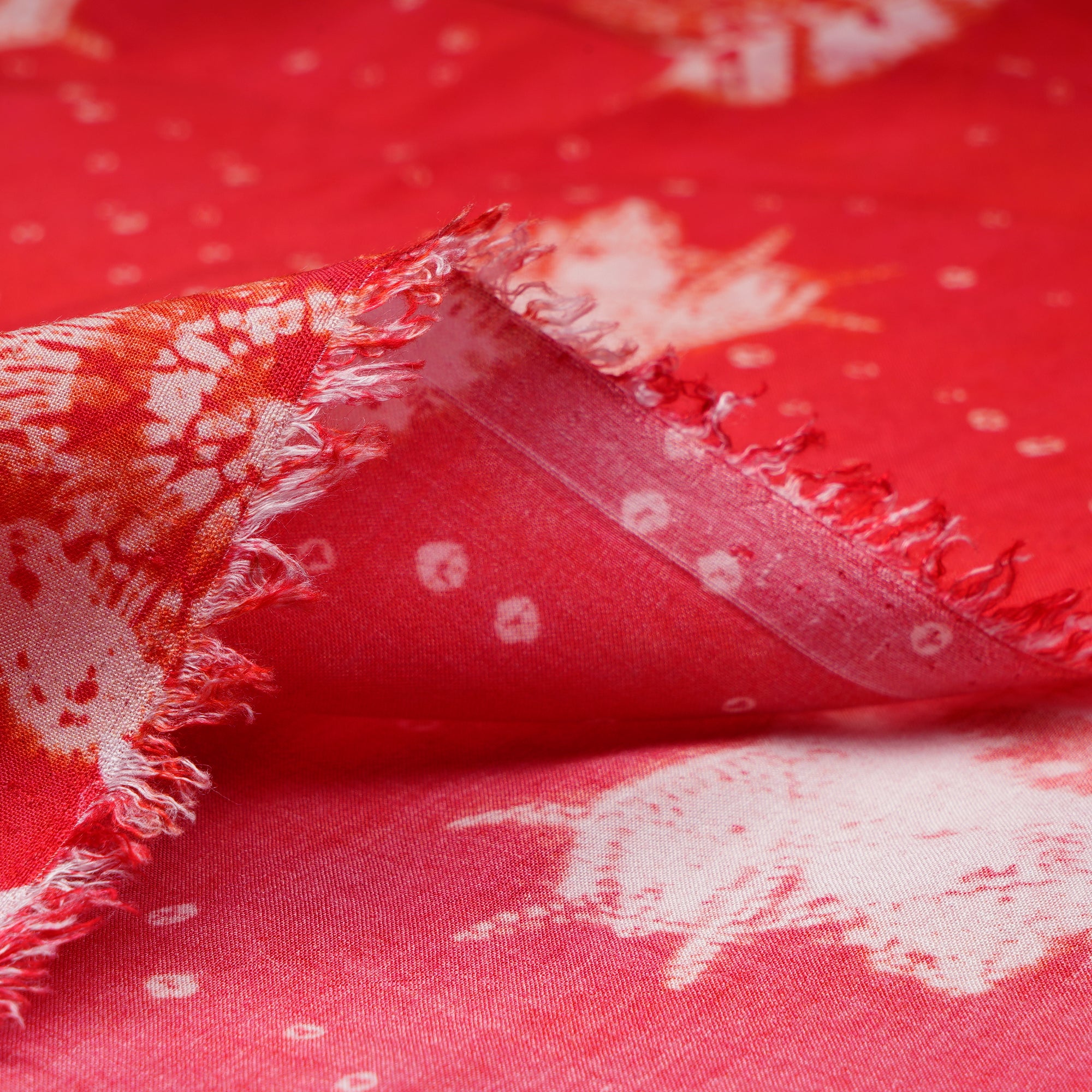 Peach Shibori Pattern Digital Print Fancy Linen Fabric