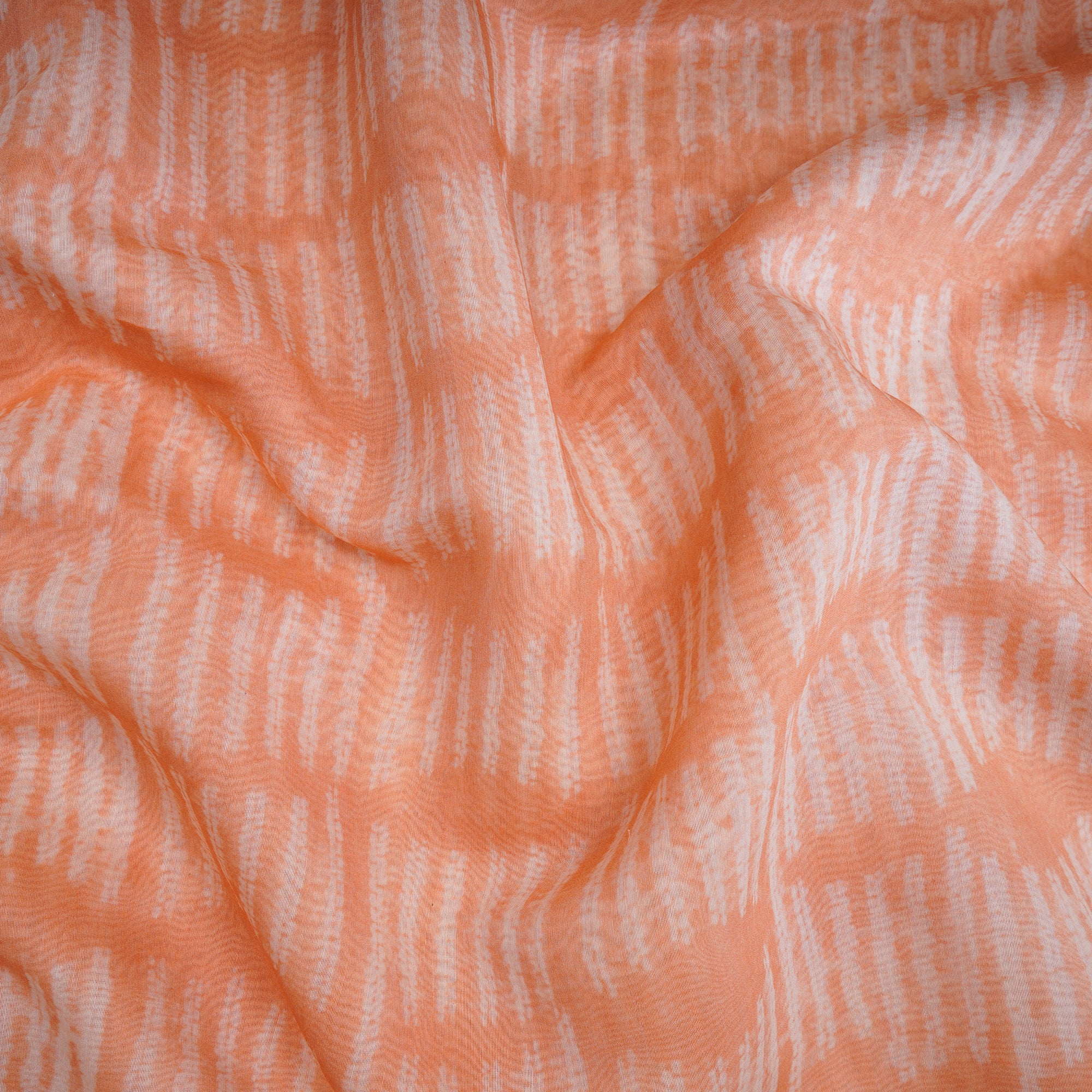 Peach Shibori Pattern Digital Print Chanderi Fabric