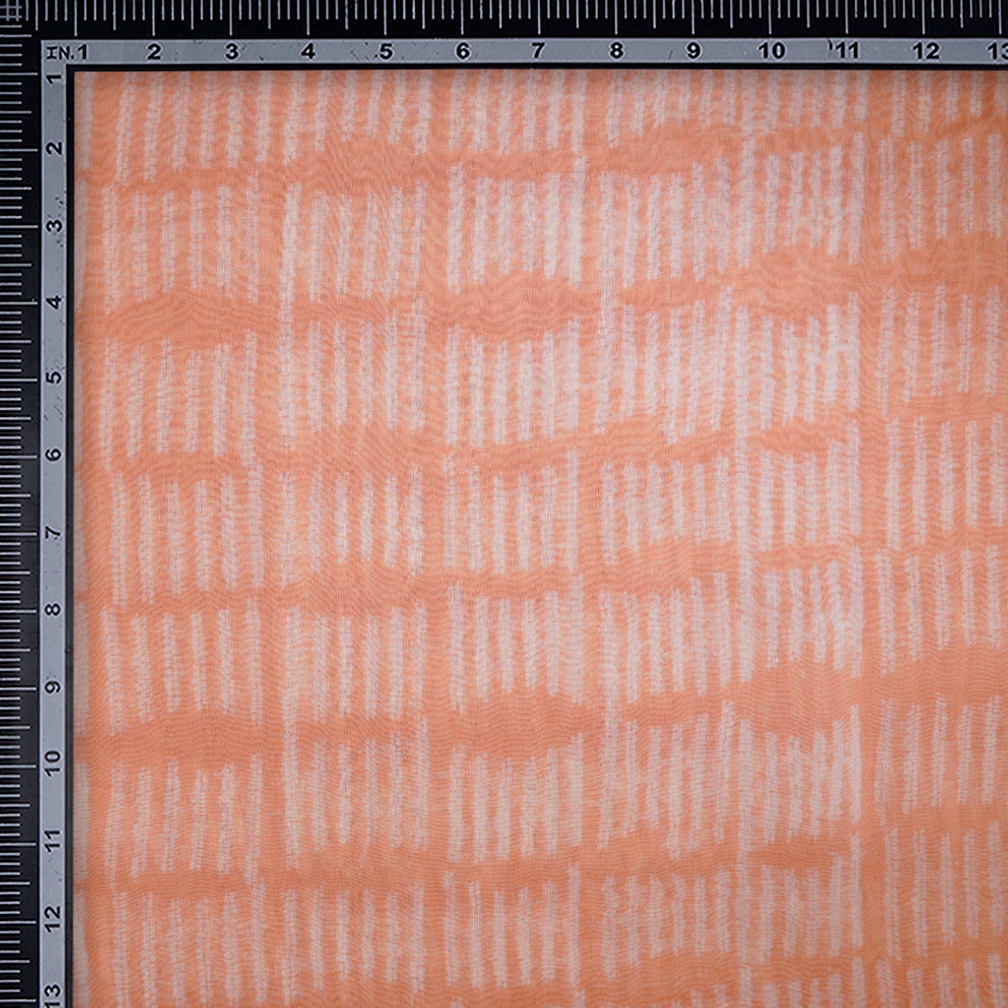 Peach Shibori Pattern Digital Print Chanderi Fabric