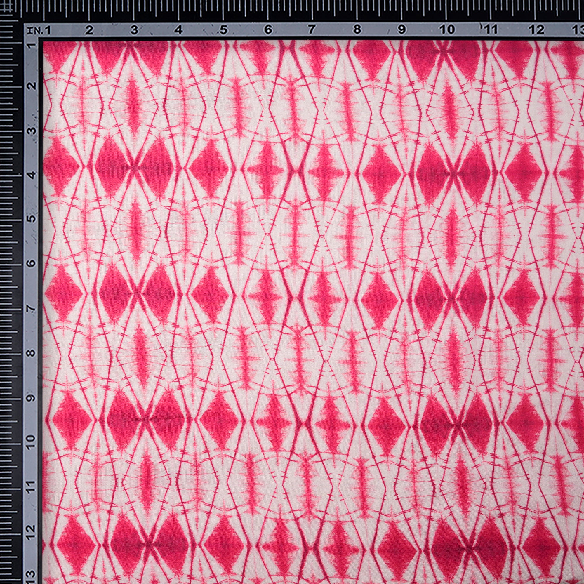 Hot Pink Shibori Pattern Digital Print Fancy Linen Fabric