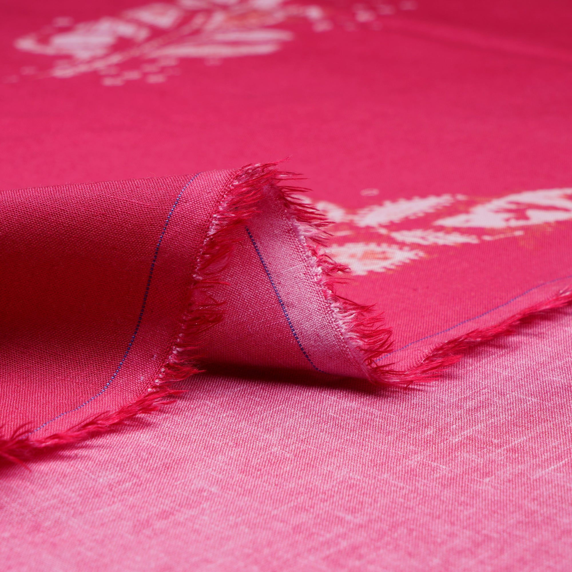 Bright Rose Shibori Pattern Digital Print Fancy Linen Fabric