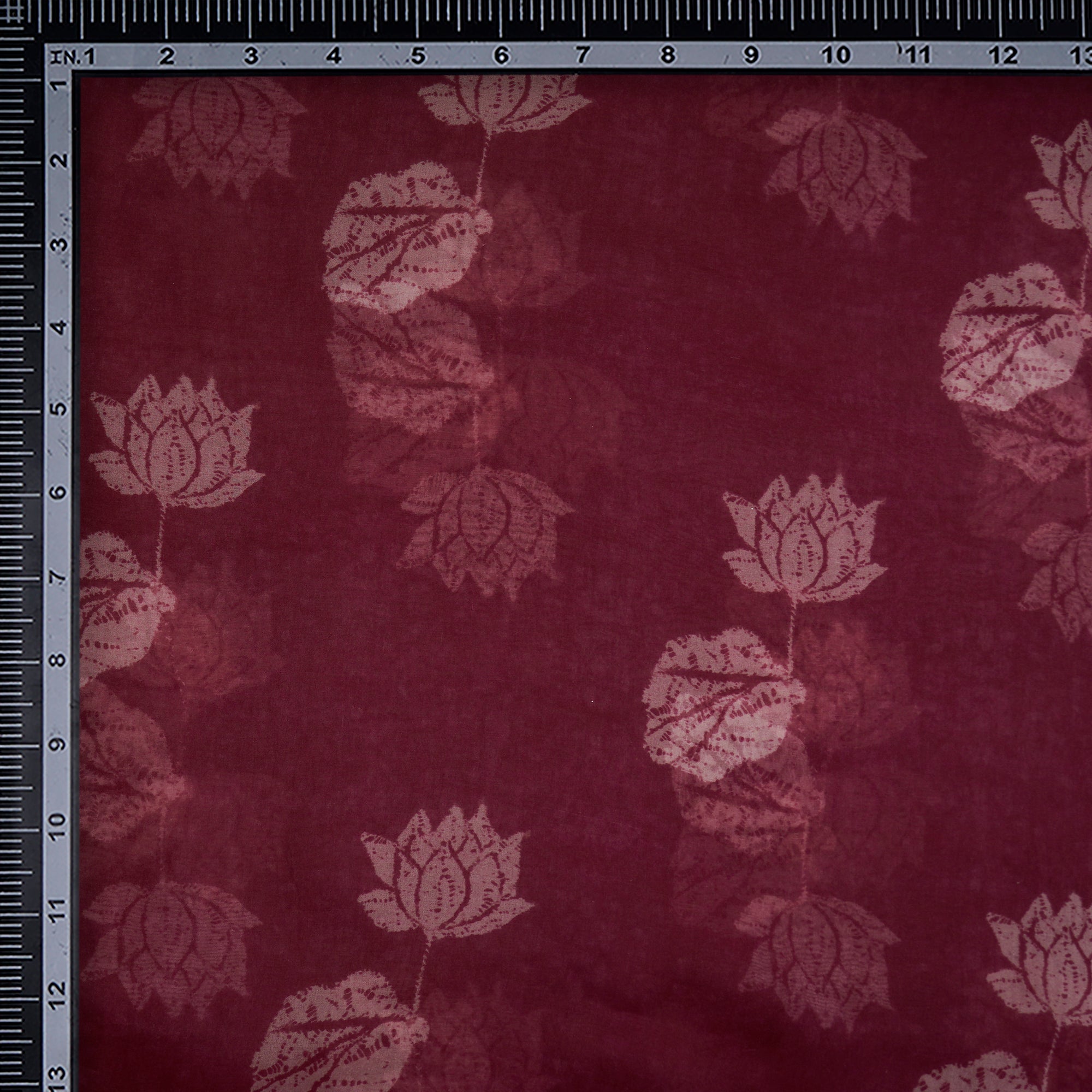 Rhododendron Floral Pattern Digital Print Organza Silk Fabric