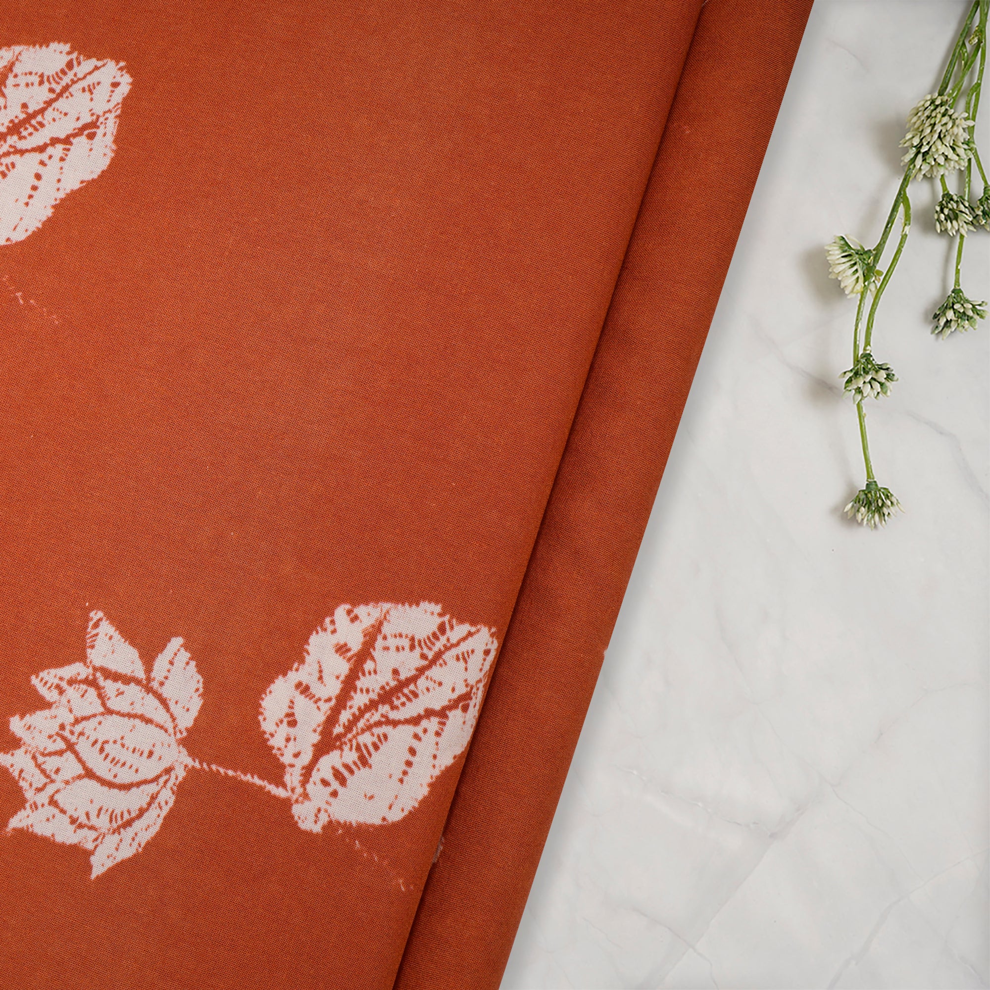 Gold Flame Shibori Pattern Digital Print Fancy Linen Fabric