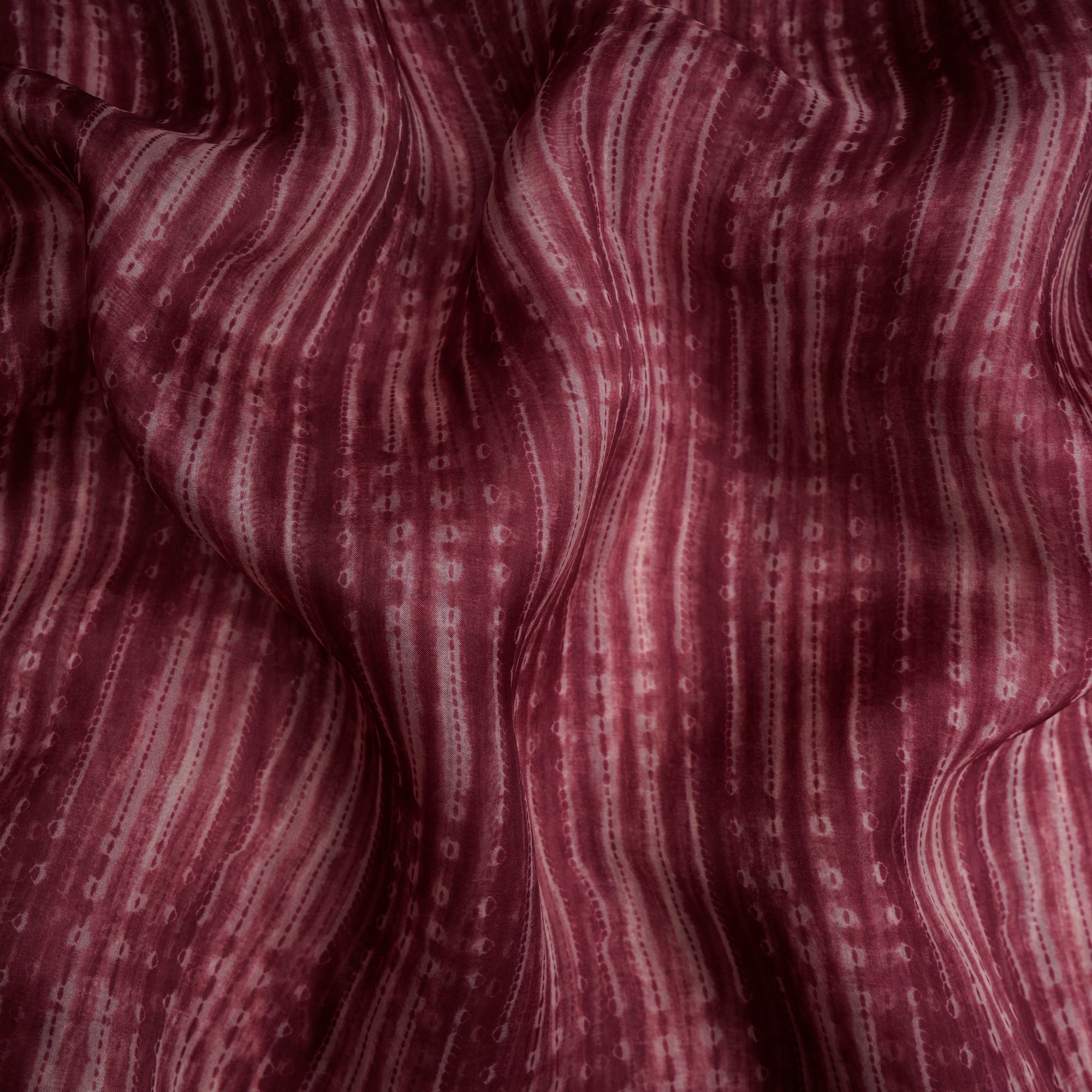 Magenta Stripe Pattern Digital Print Organza Silk Fabric