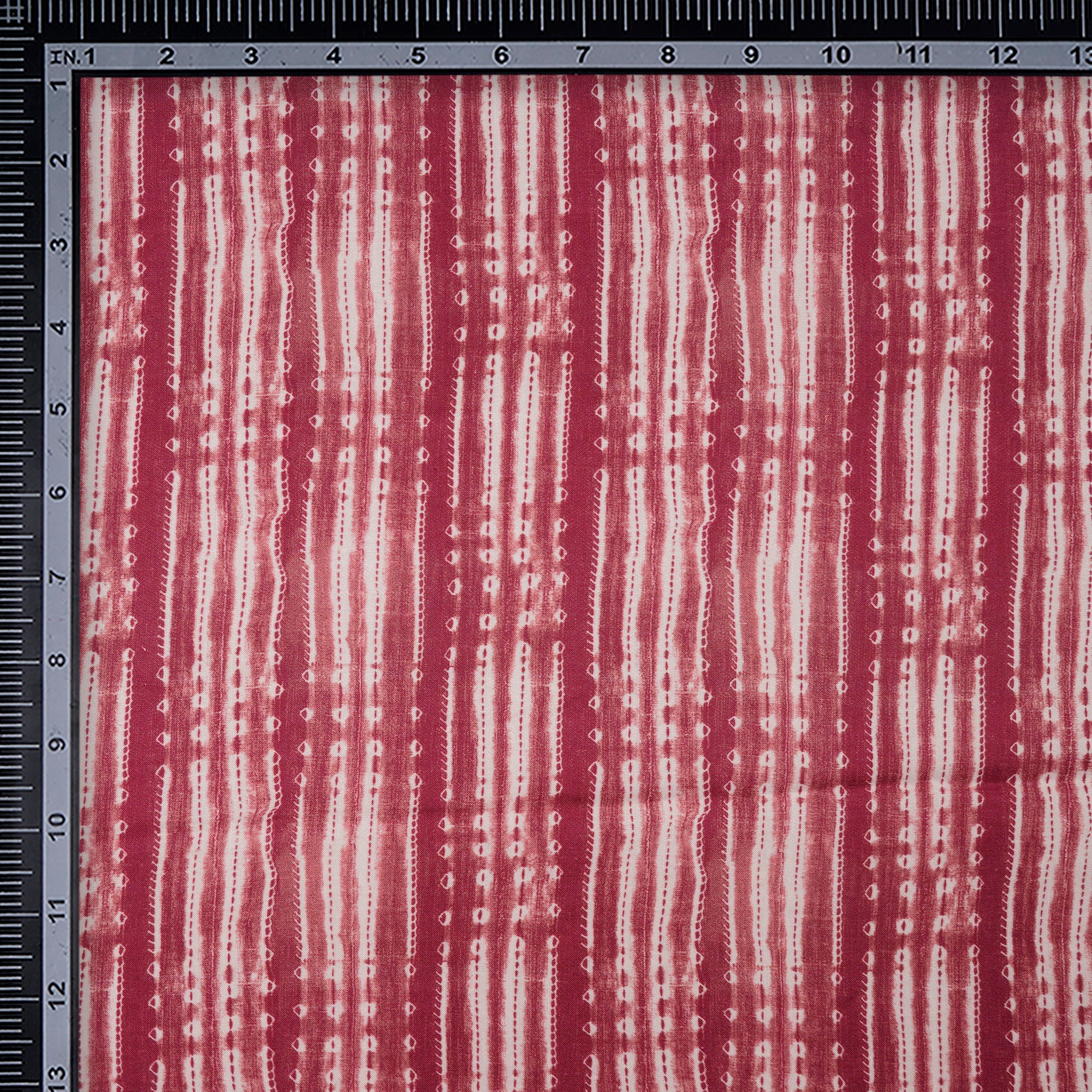 Rani Pink Shibori Pattern Digital Print Fancy Linen Fabric