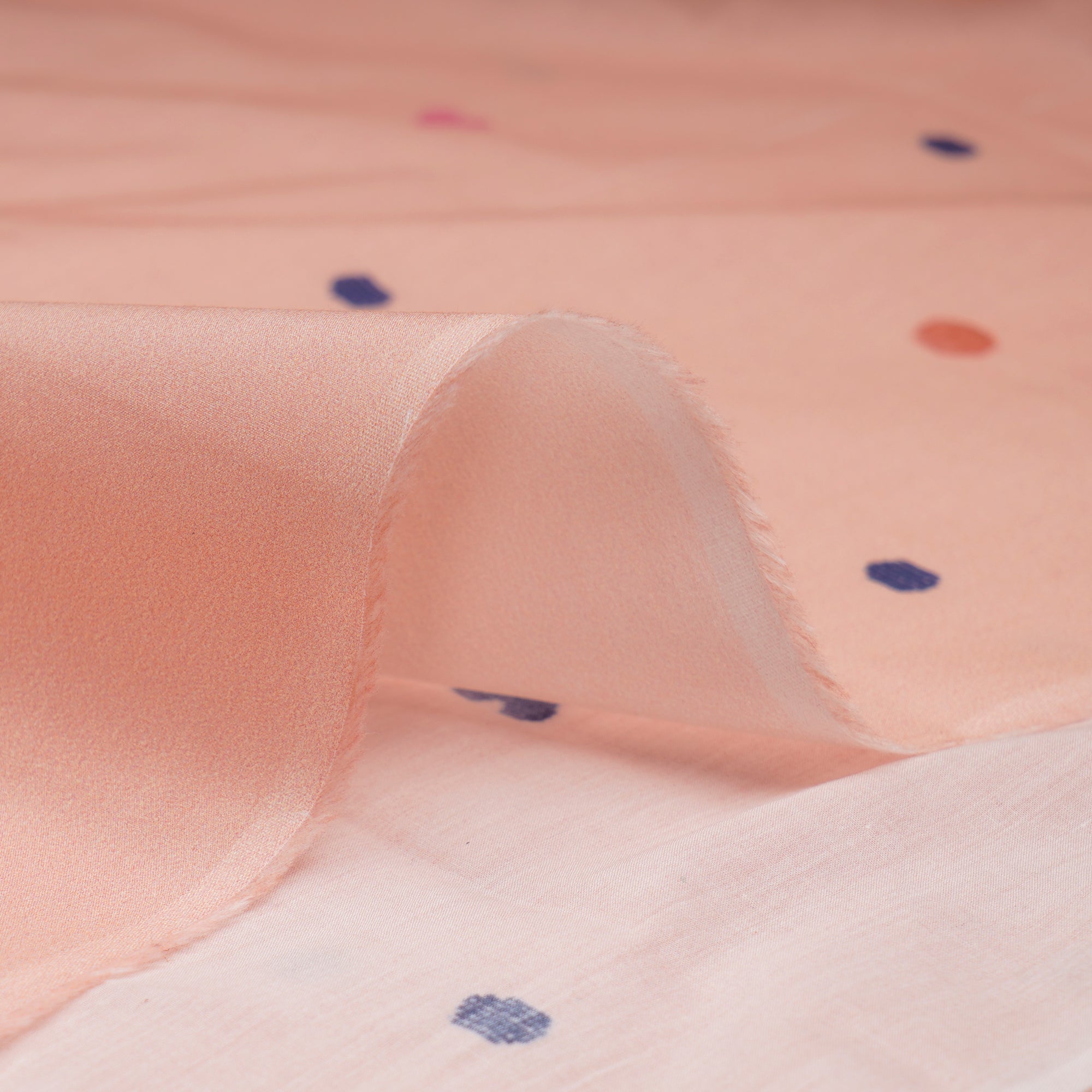 Peach Booti Pattern Digital Print Lawn Cotton Fabric
