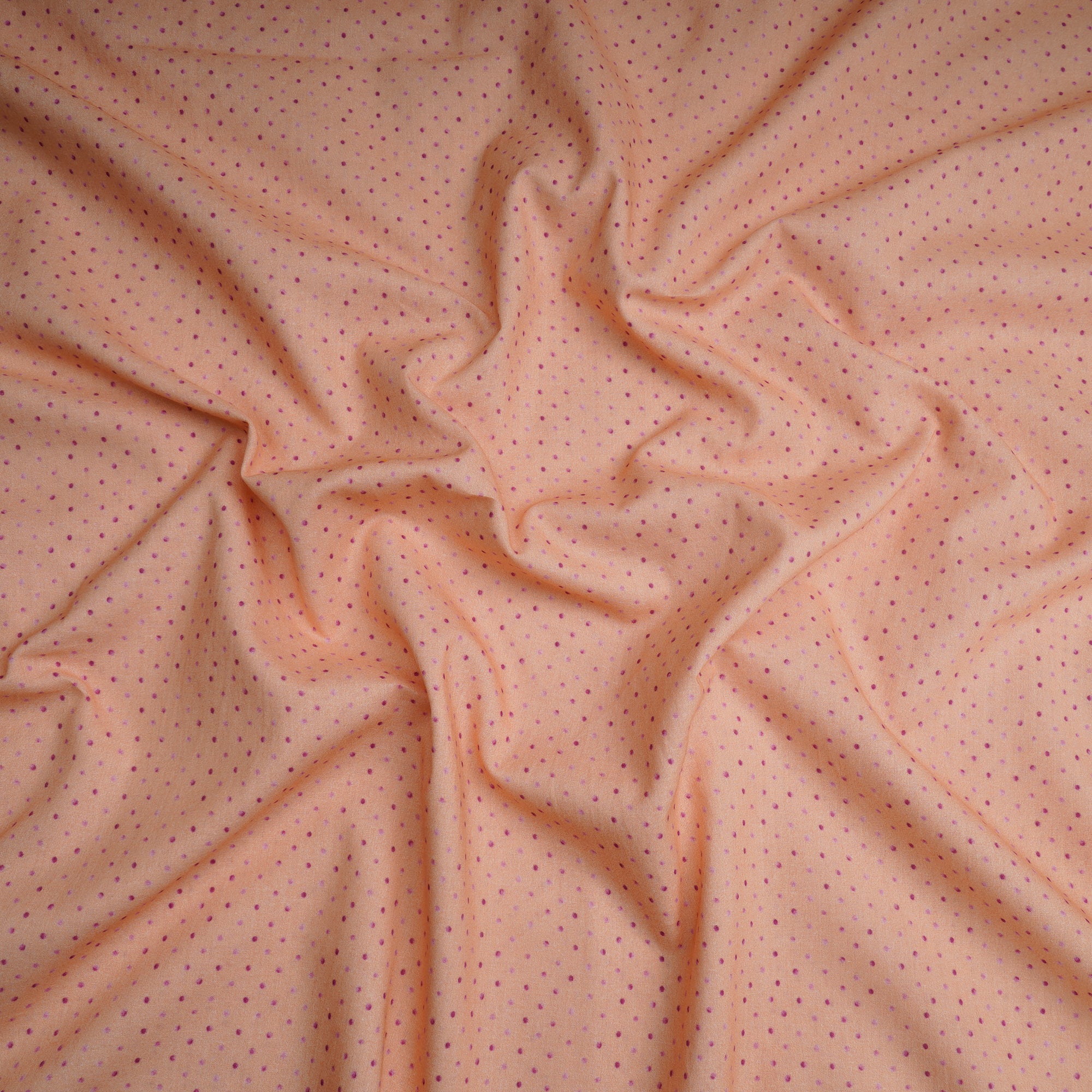 Peach All Over Pattern Digital Print Cambric Fabric