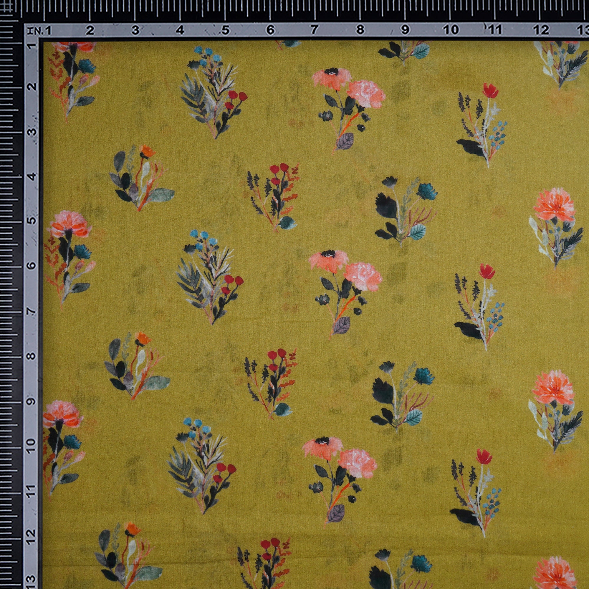 Oasis Floral Pattern Digital Print Voile Cotton Fabric