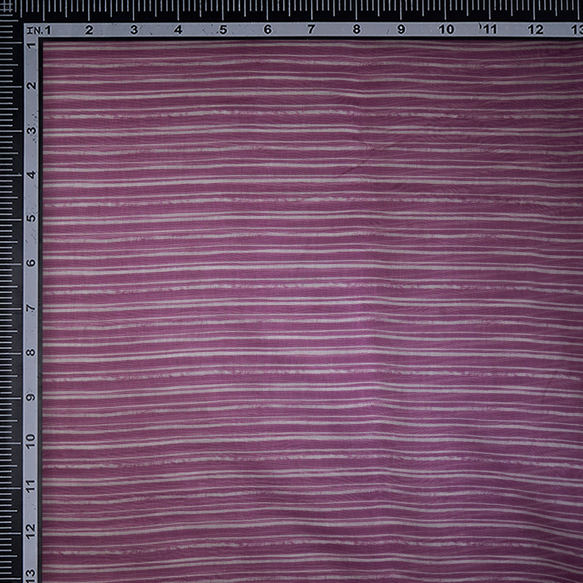 Purple Striped Pattern Digital Print Chanderi Fabric