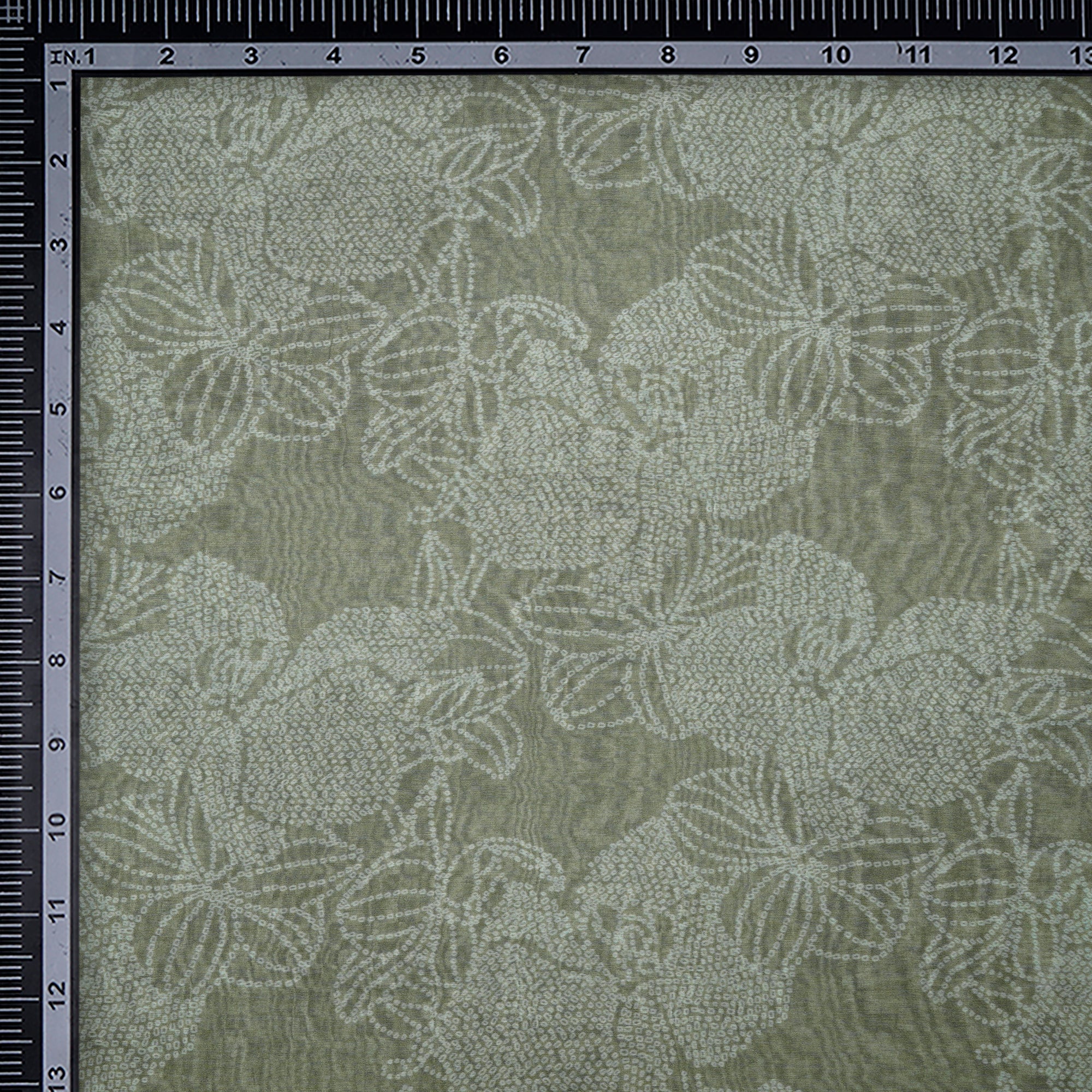 Sage Floral Pattern Digital Print Fine Chanderi Fabric