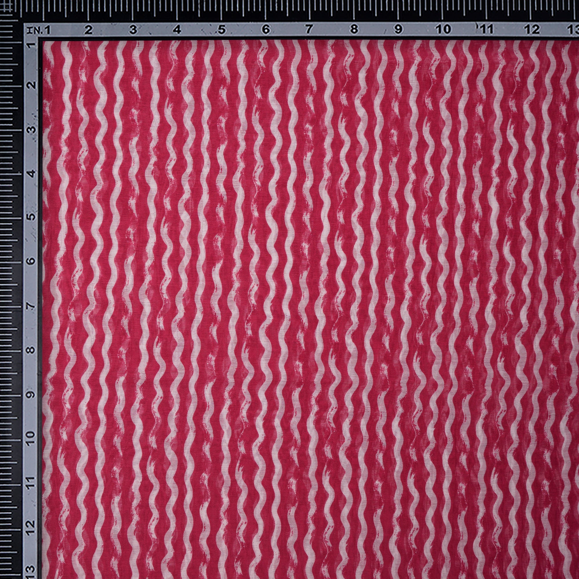 Pink-White Stripe Pattern Digital Print Fine Chanderi Fabric