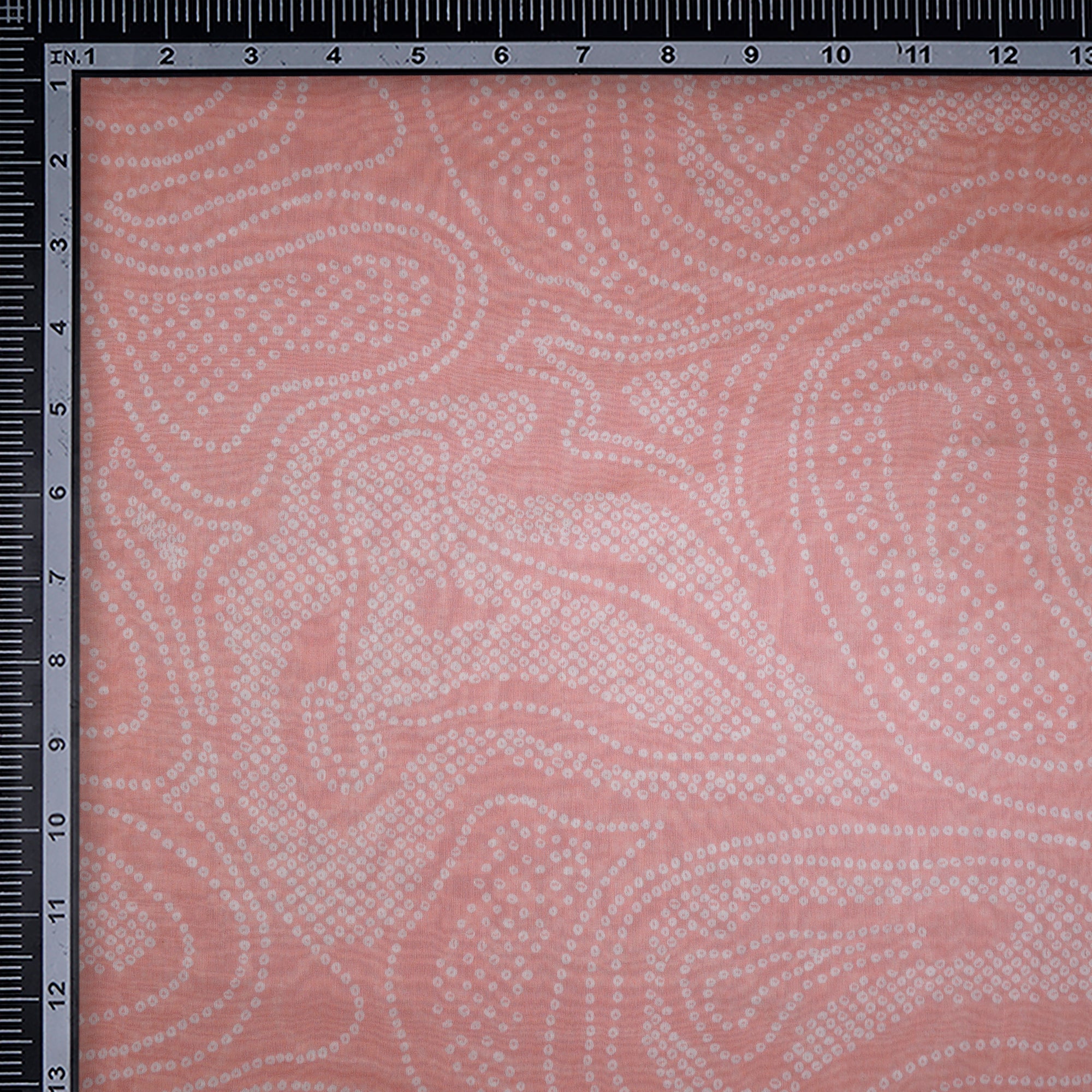 Powder Pink Bandhani Pattern Digital Print Chanderi Fabric