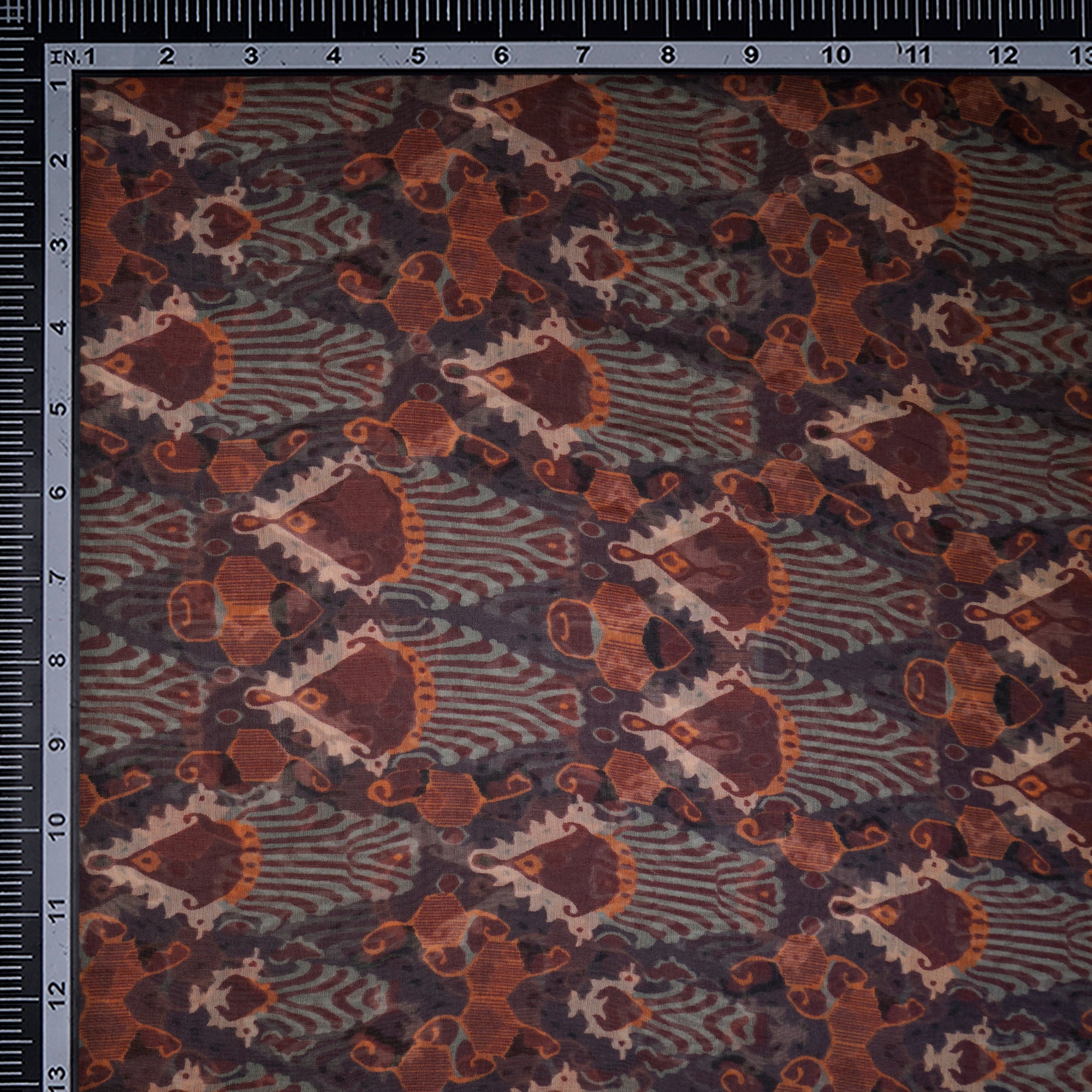 Mult Color All Over Pattern Digital Print Chanderi Fabric