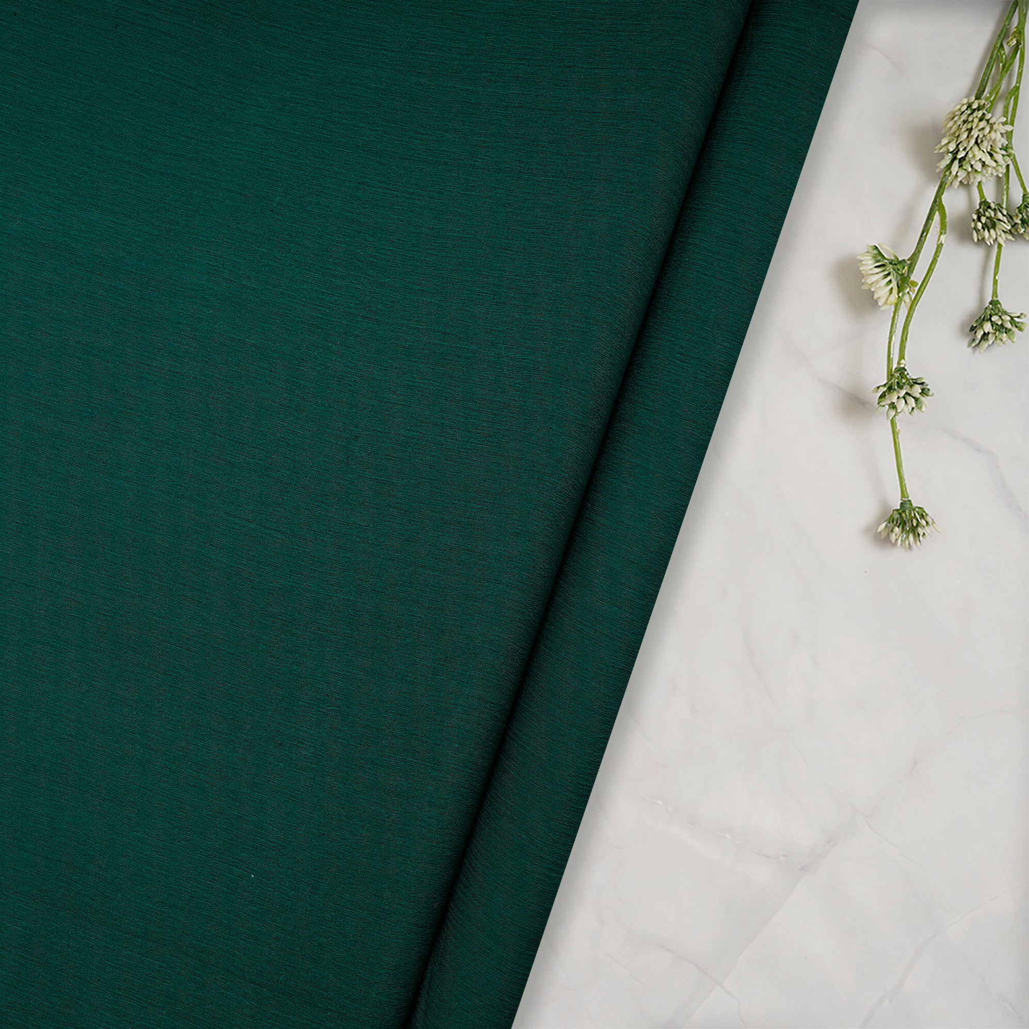 Dark Green Piece Dyed Chiffon Silk Fabric