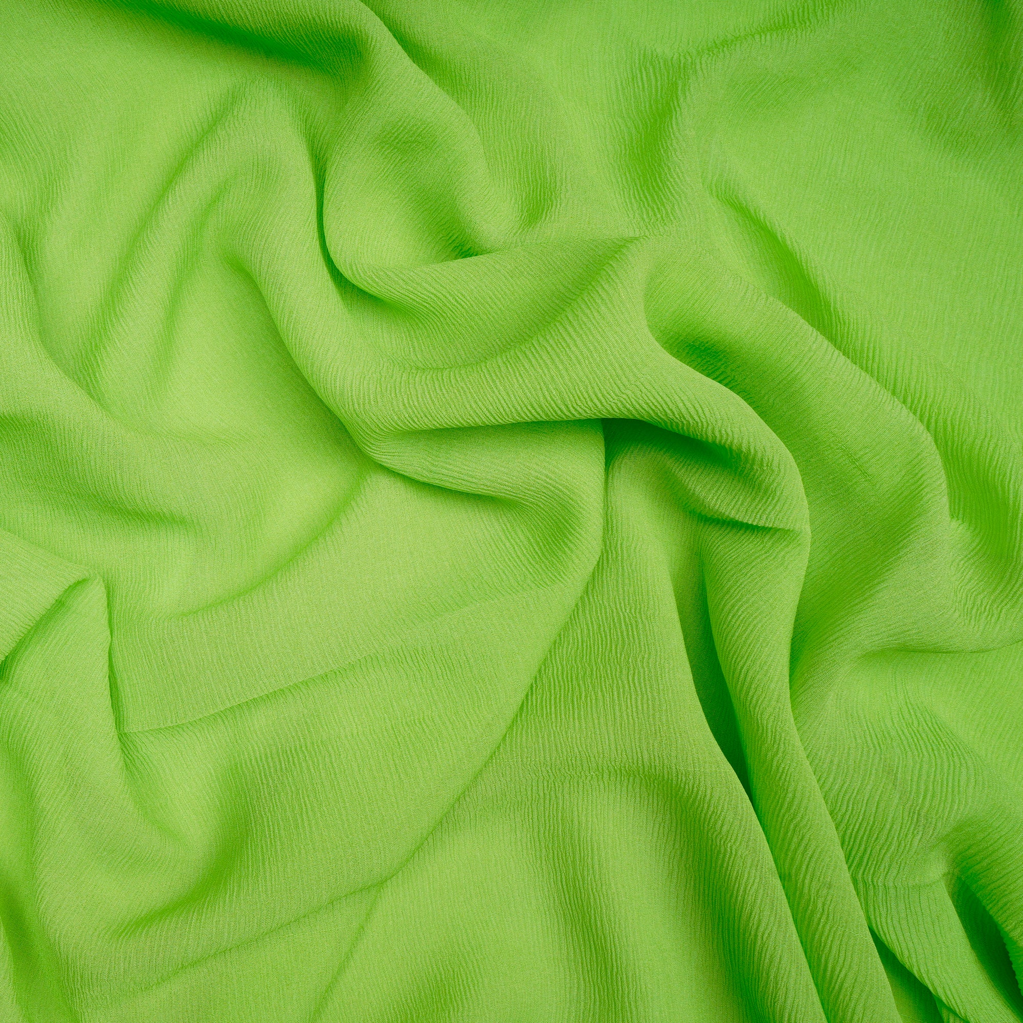 Buy Green Piece Dyed Platinum Chiffon Silk Fabric @ Rs.799 per