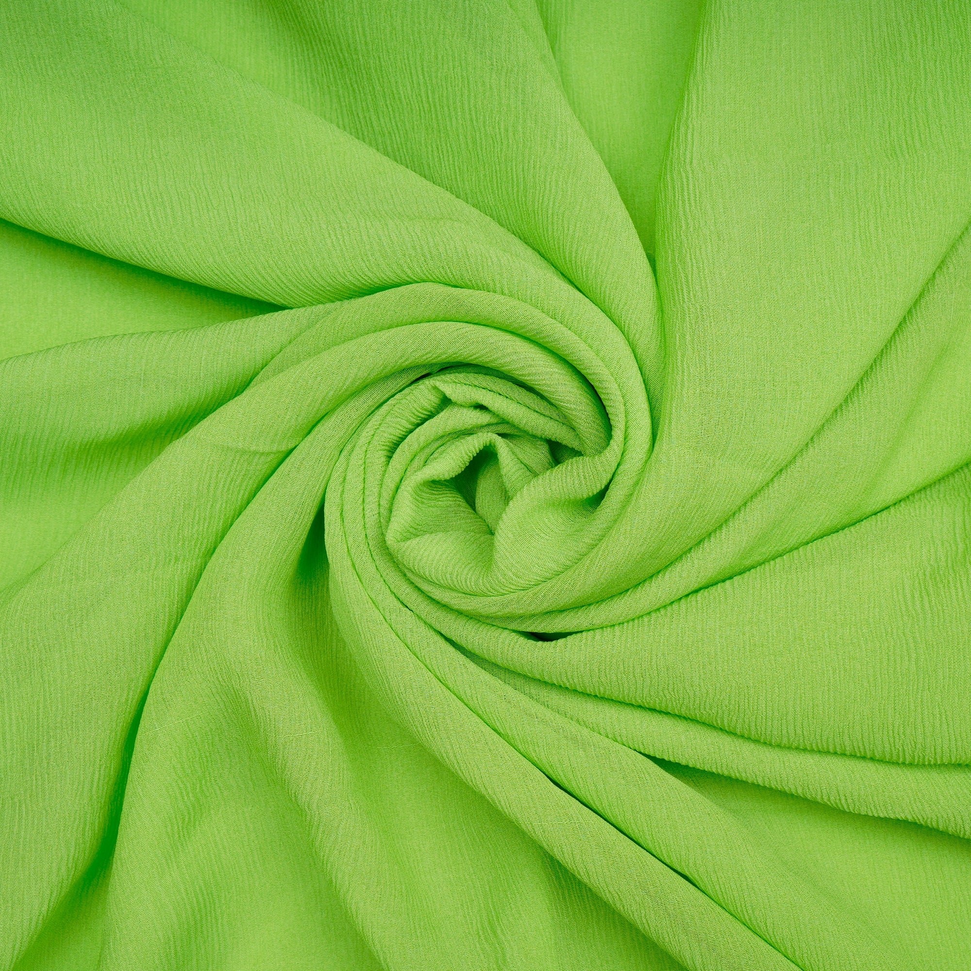 Green Piece Dyed Platinum Chiffon Silk Fabric