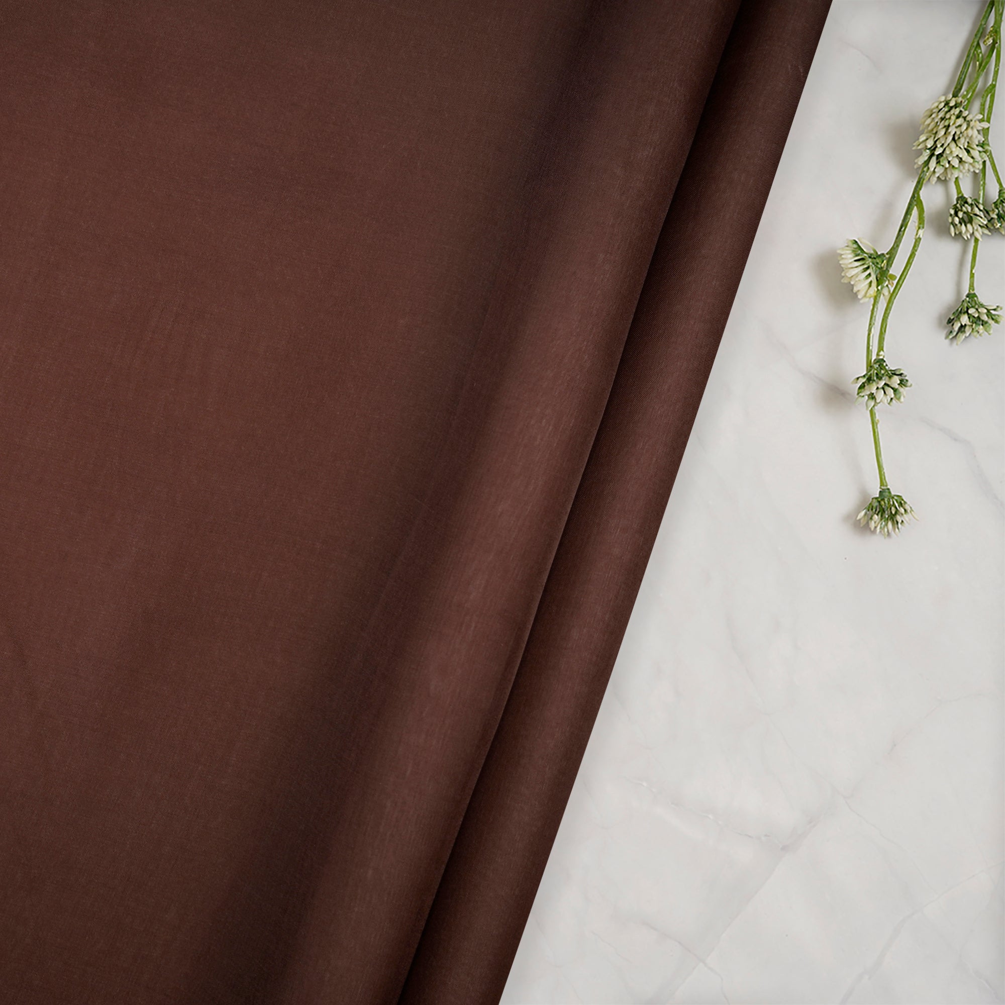 Brown Piece Dyed 22 GLM Imported Organza Silk Fabric