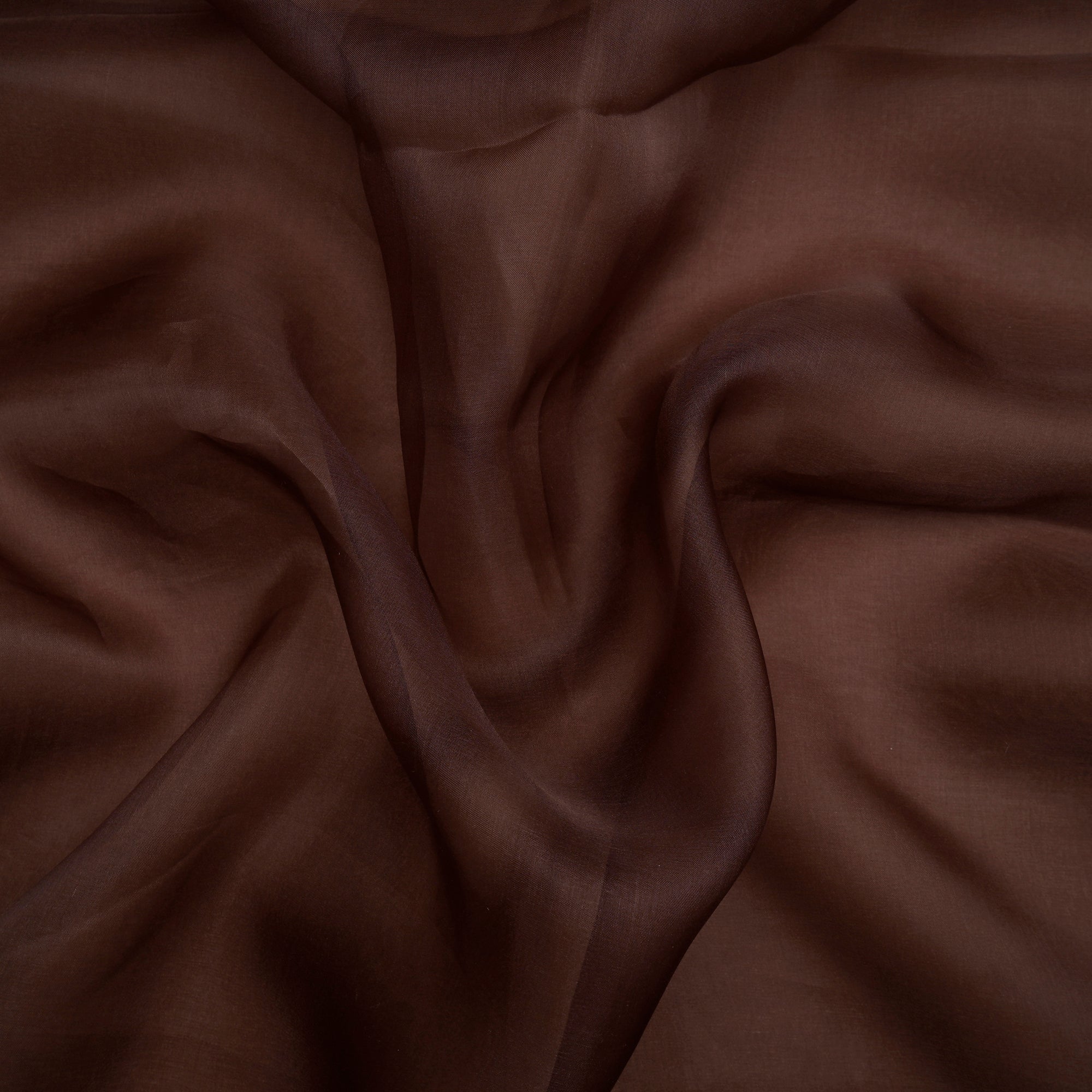 Brown Piece Dyed 22 GLM Imported Organza Silk Fabric