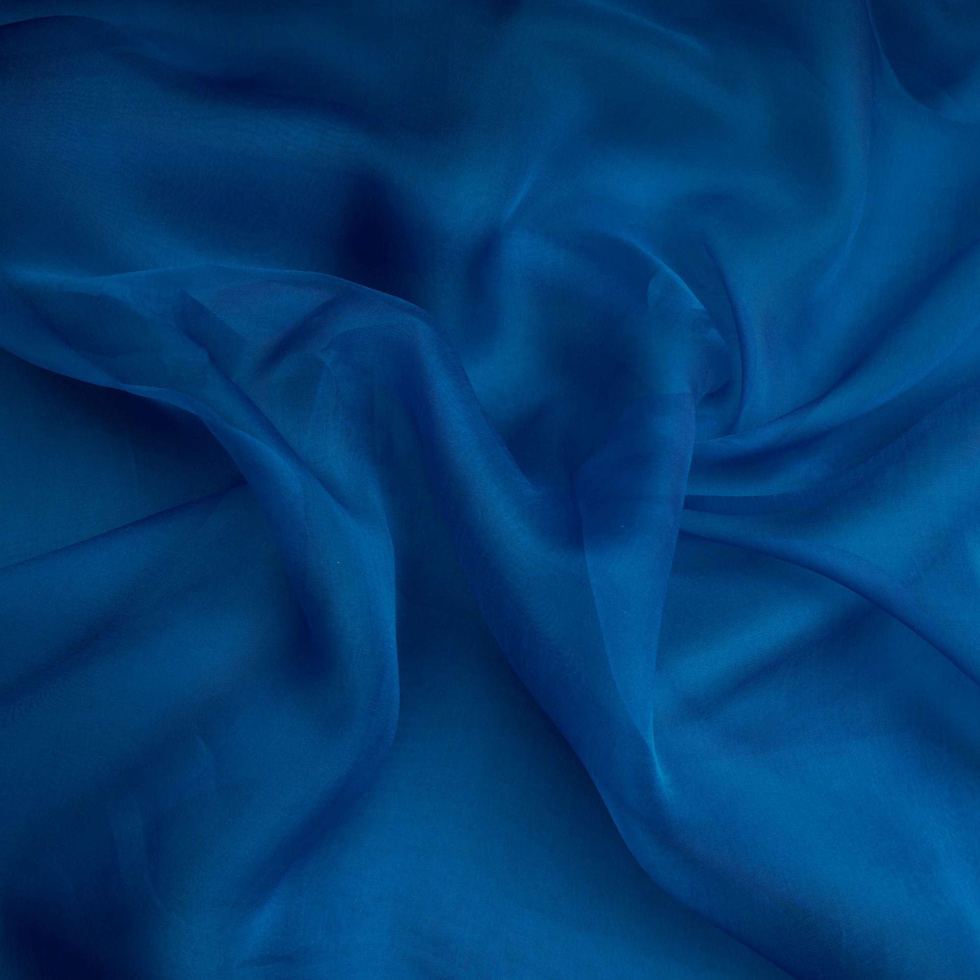 Ibbiza Blue Piece Dyed 22 GLM Imported Organza Silk Fabric