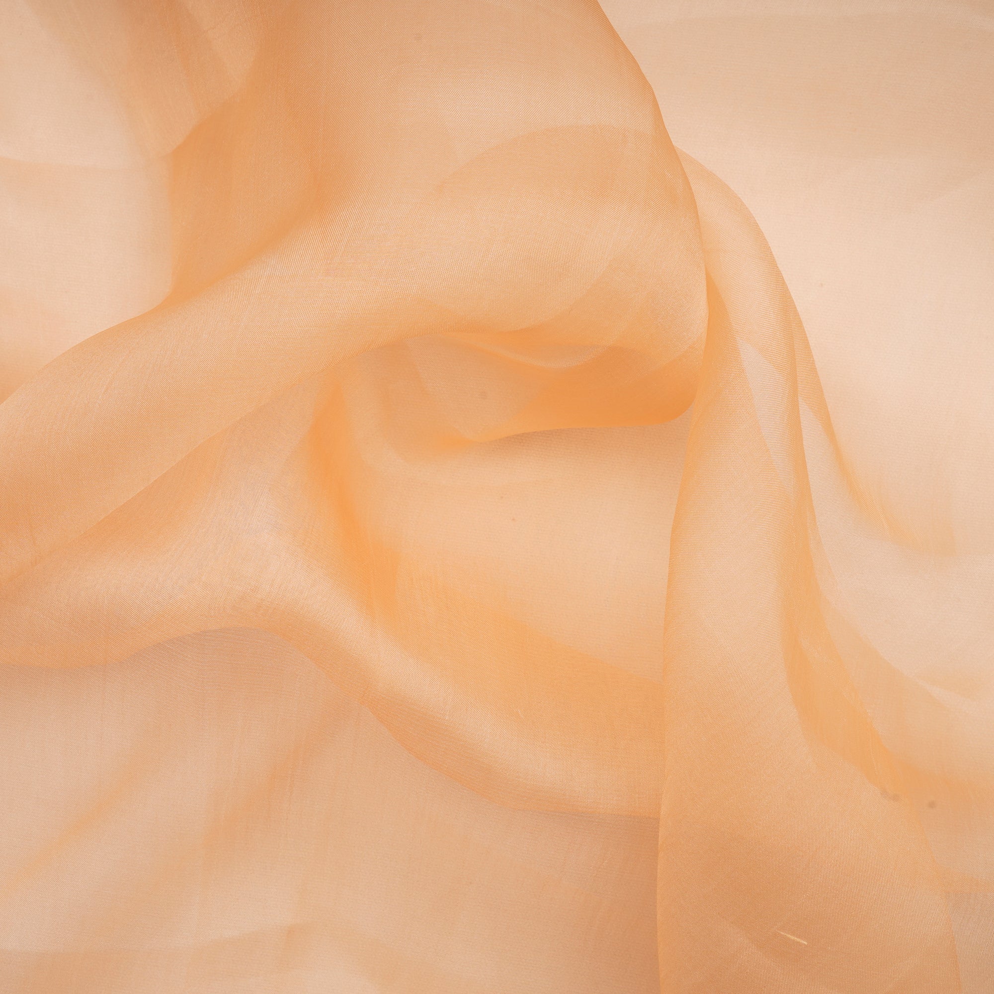 Almond Cream Plain Organza Silk Fabric