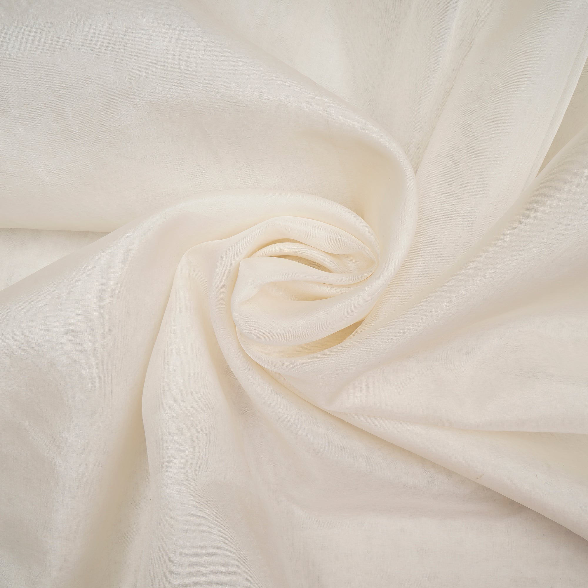Off White Dyeable 23 GLM Plain Organza Silk Fabric
