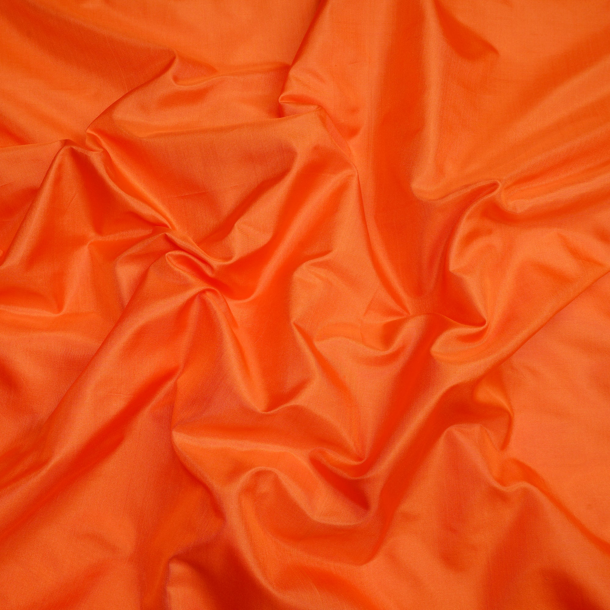 Orange Yarn Dyed Pure Bangalore Silk Fabric