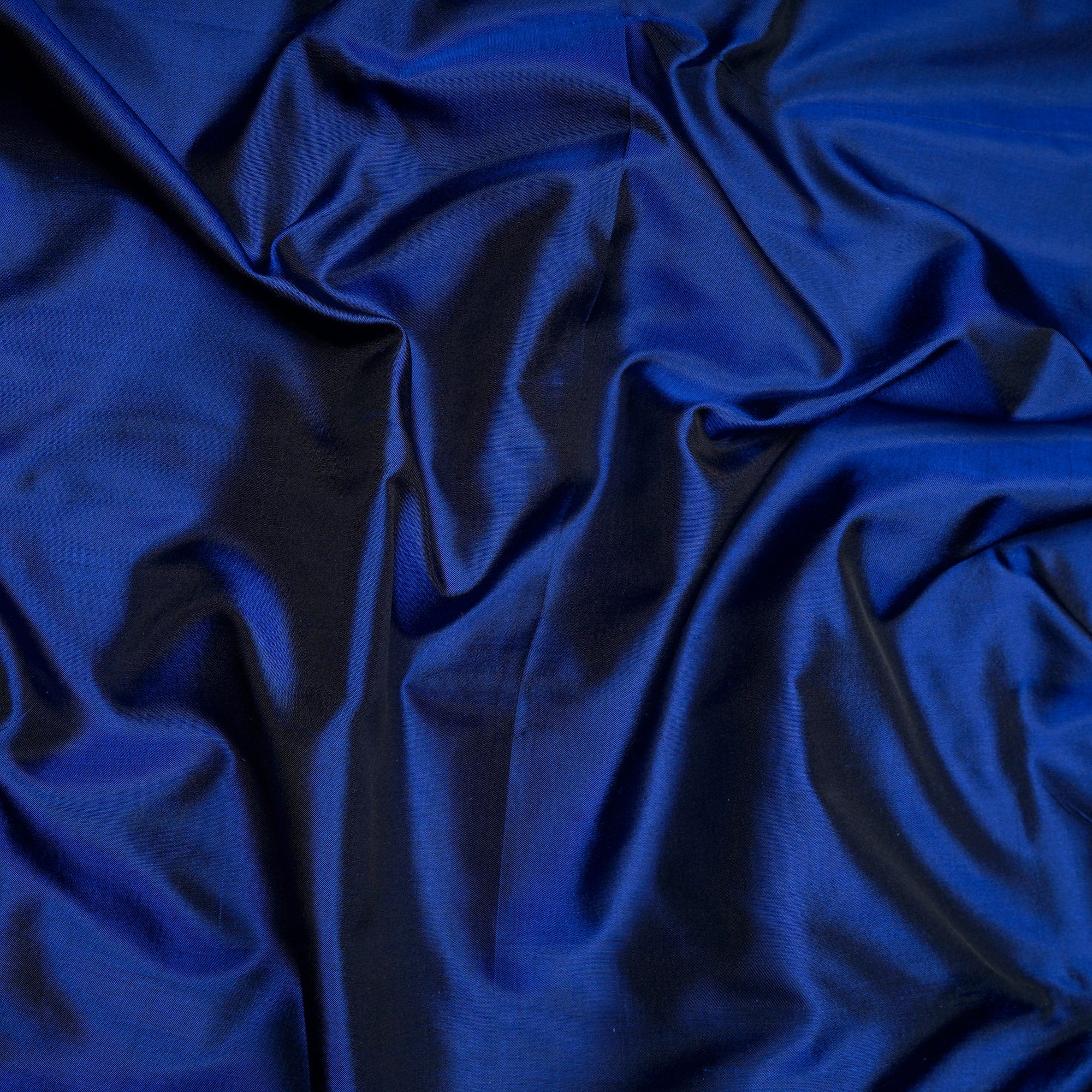 Navy Blue Yarn Dyed Pure Bangalore Silk Fabric