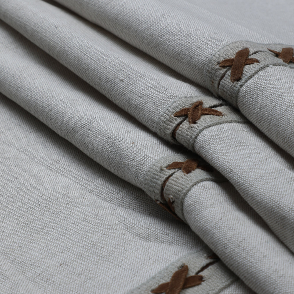 Off White Color Fancy Linen Fabric