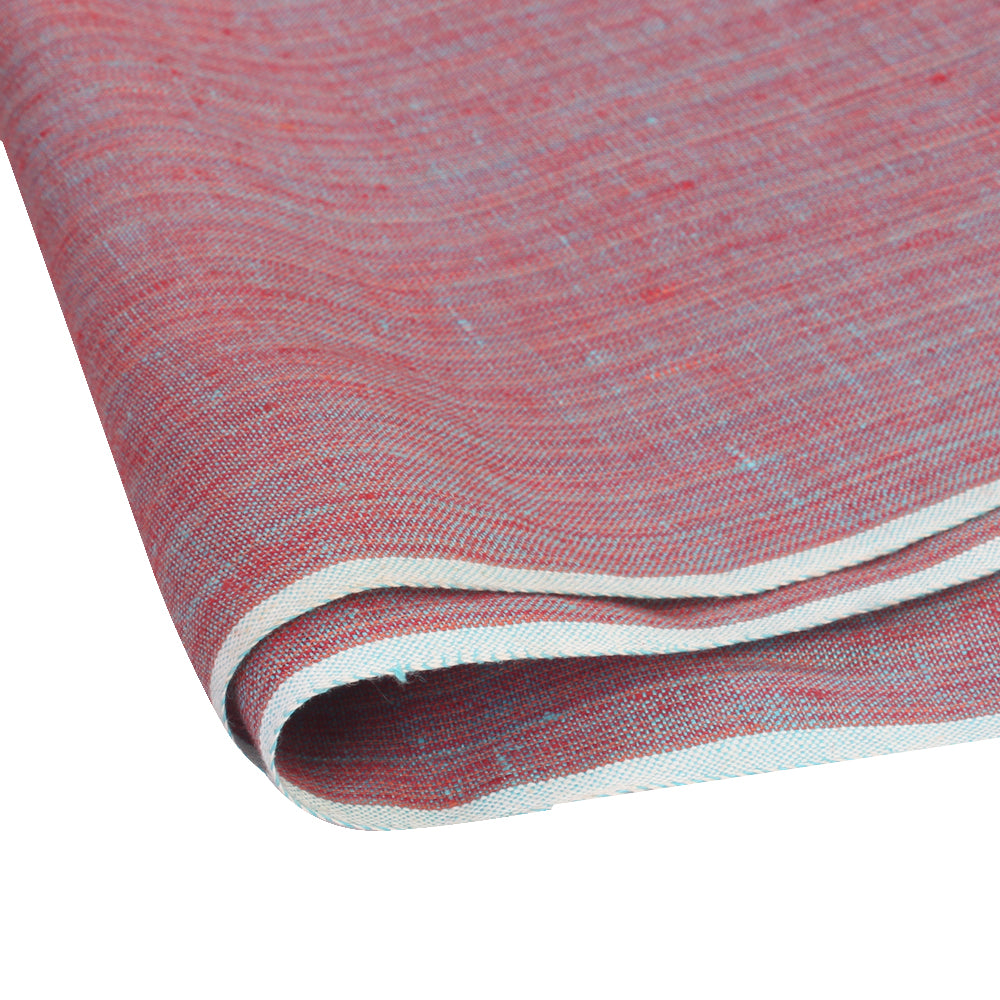 Red-Blue Color Yarn Dyed Linen Fabric