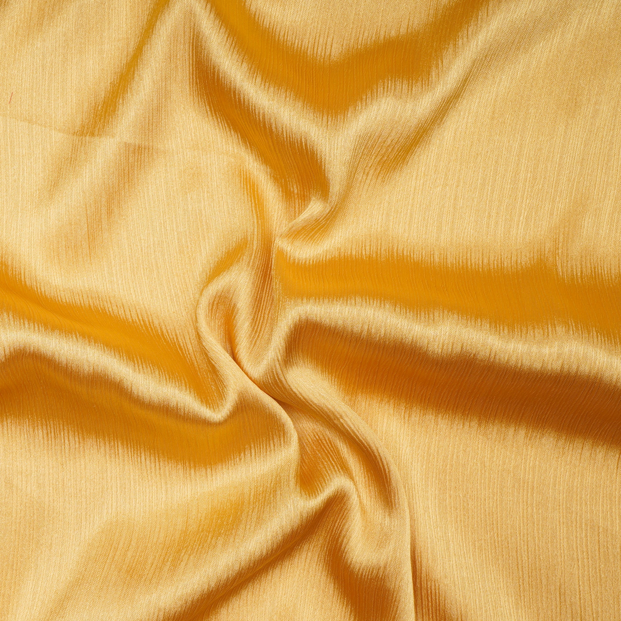Yellow Imported Crinkled Satin Fabric (60" Wide)