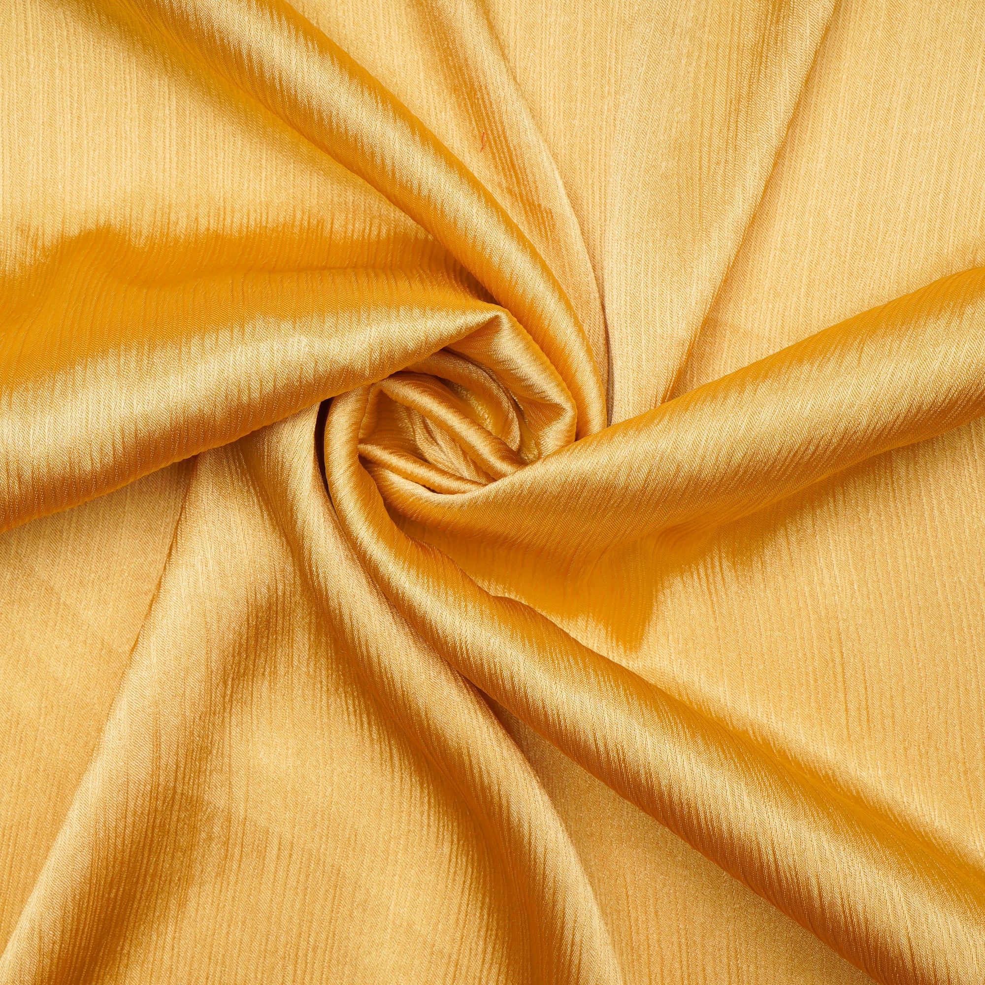 Yellow Imported Crinkled Satin Fabric (60" Wide)