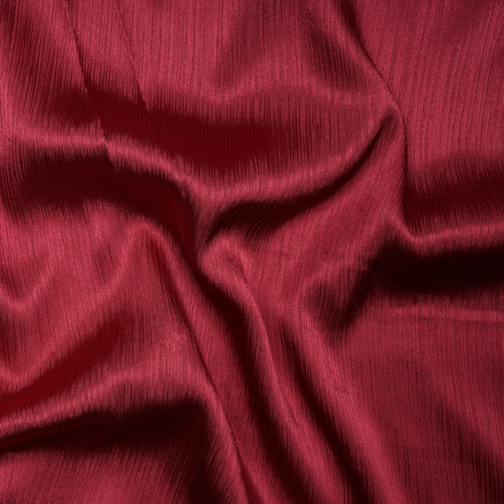 Cerise Imported Crinkled Satin Fabric (60" Wide)