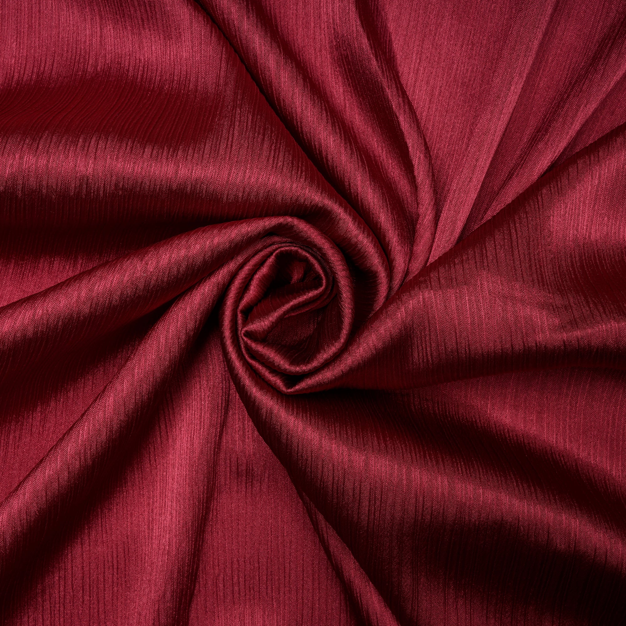 Cerise Imported Crinkled Satin Fabric (60" Wide)