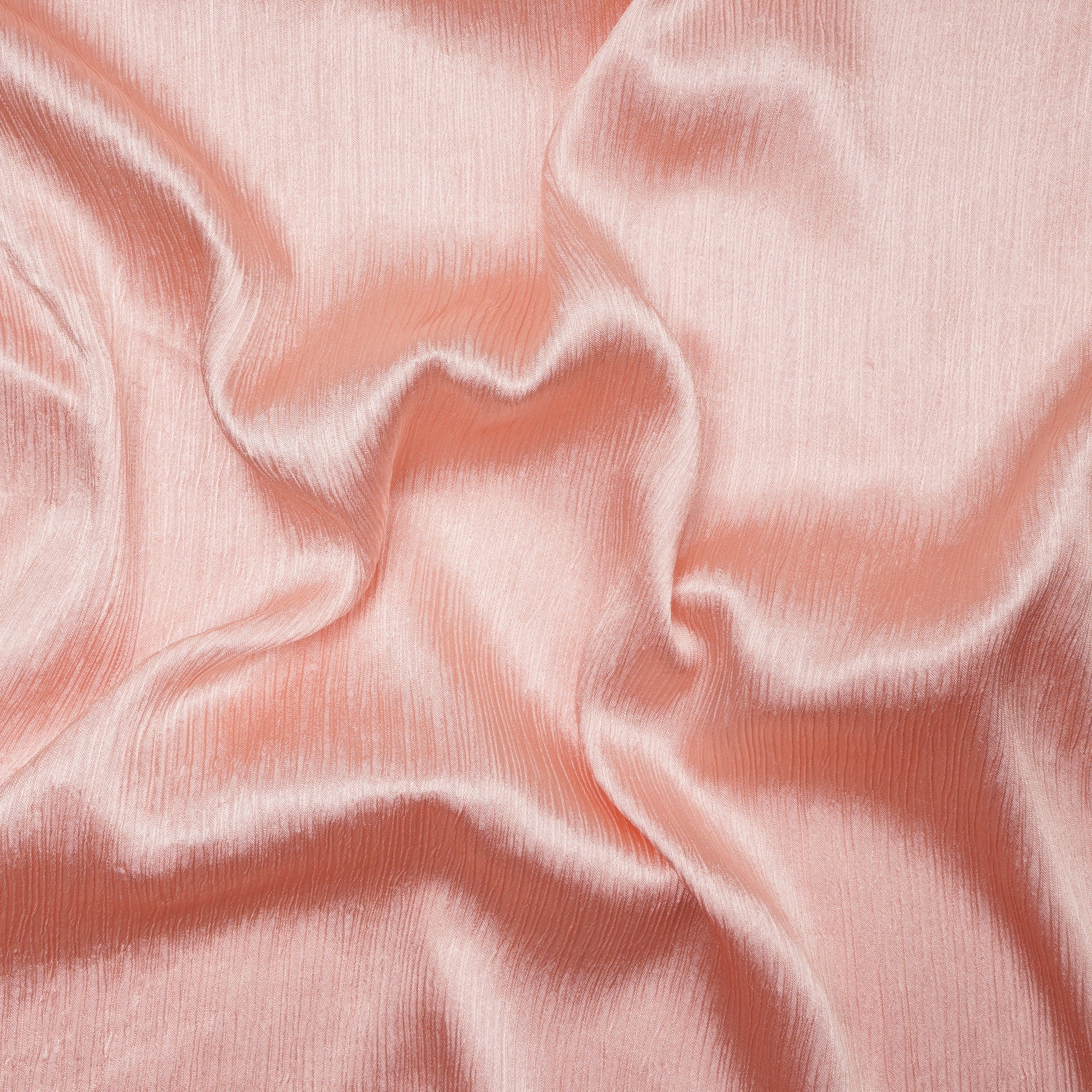Peach Imported Crinkled Satin Fabric (60" Wide)