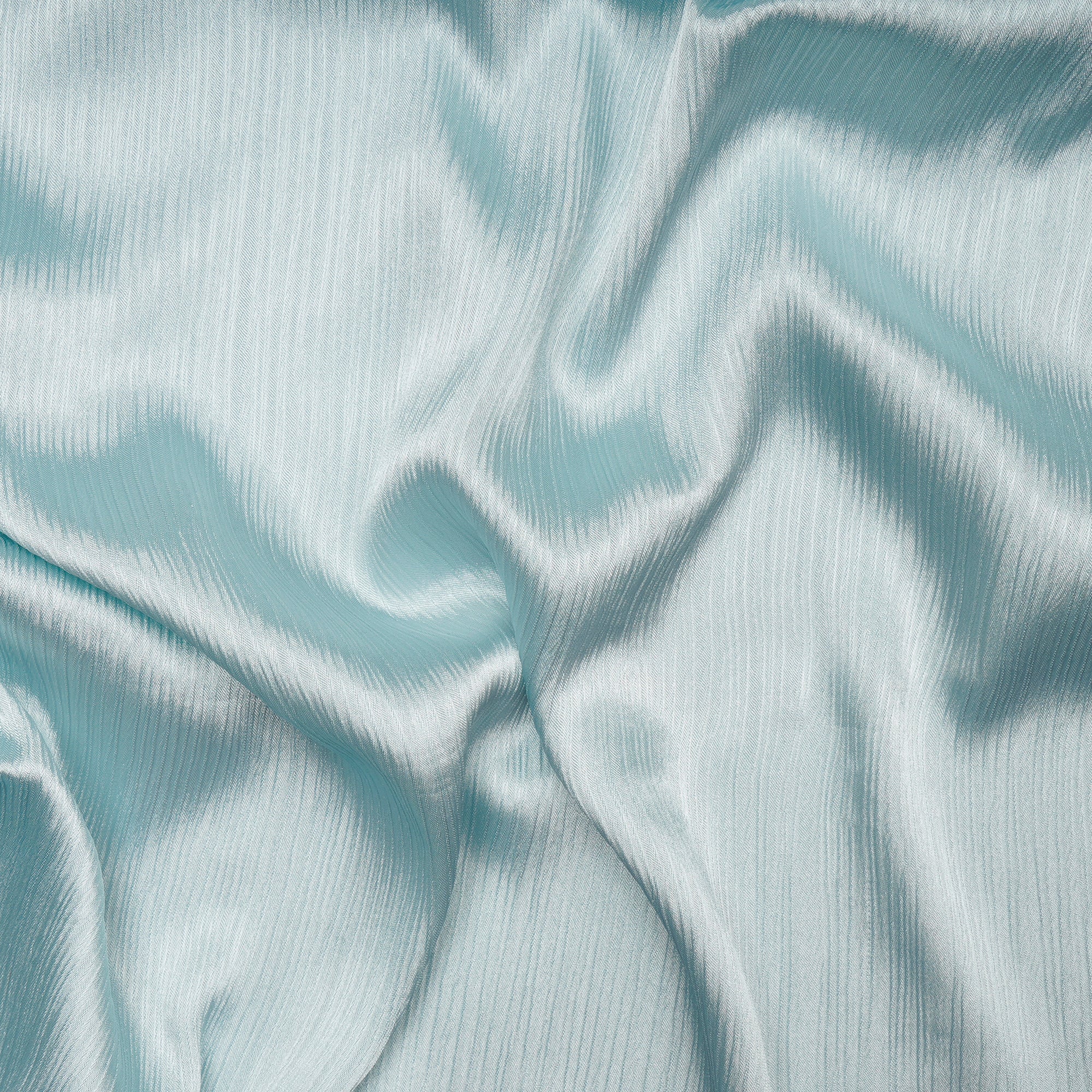 Pastel Blue Imported Crinkled Satin Fabric (60" Wide)