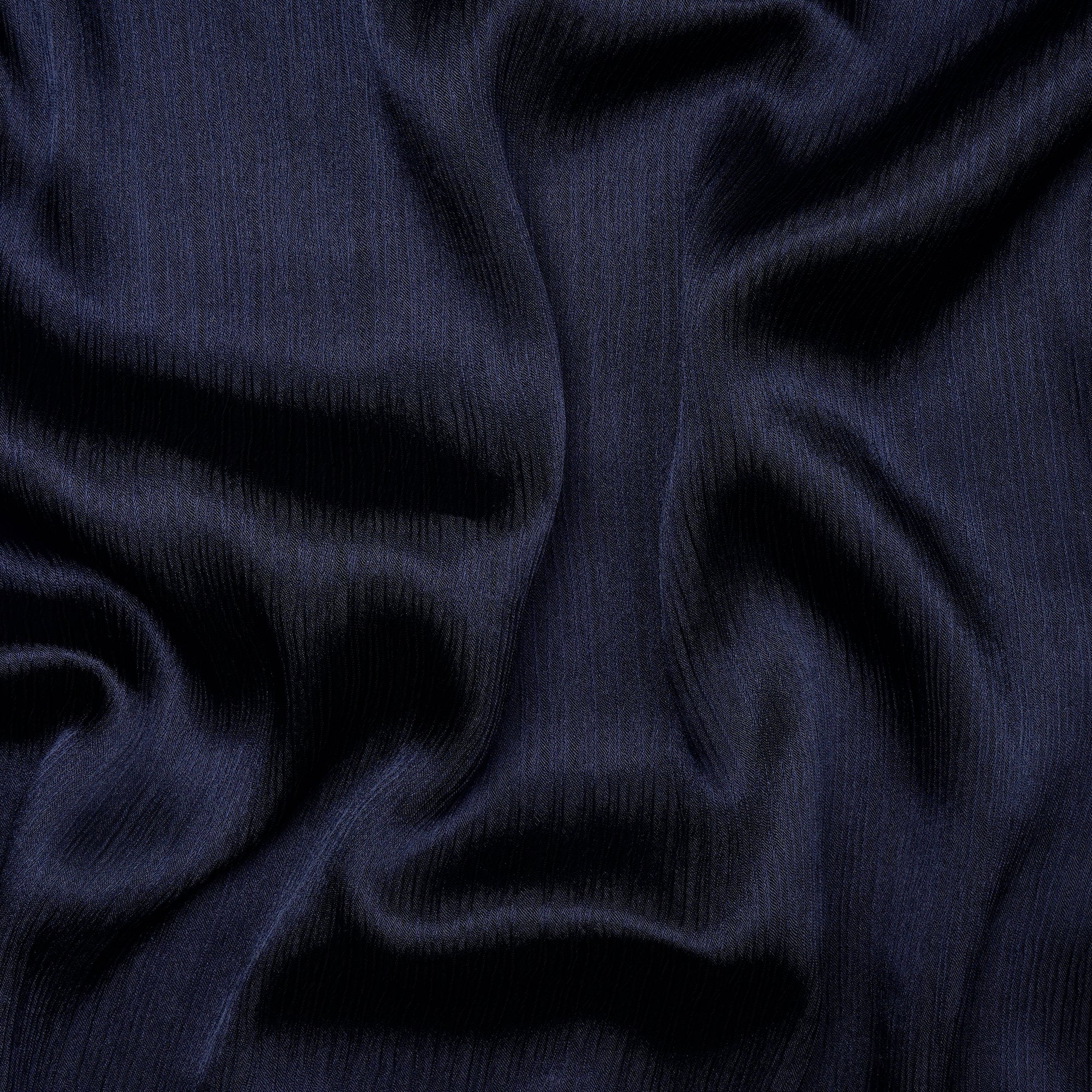 Navy Blue Imported Crinkled Satin Fabric (60" Wide)
