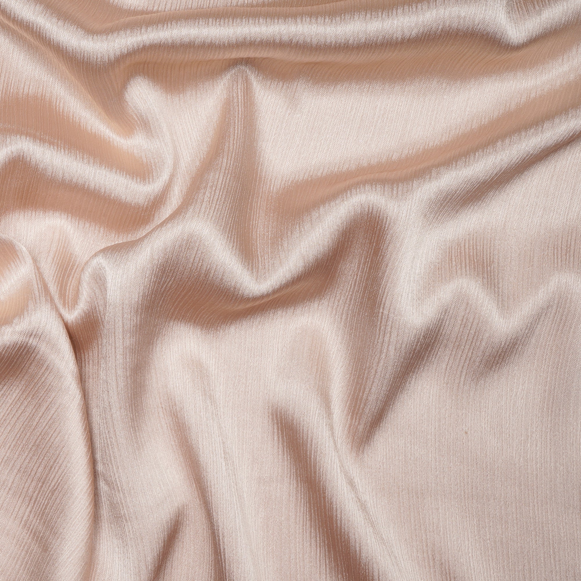 Beige Imported Crinkled Satin Fabric (60" Wide)