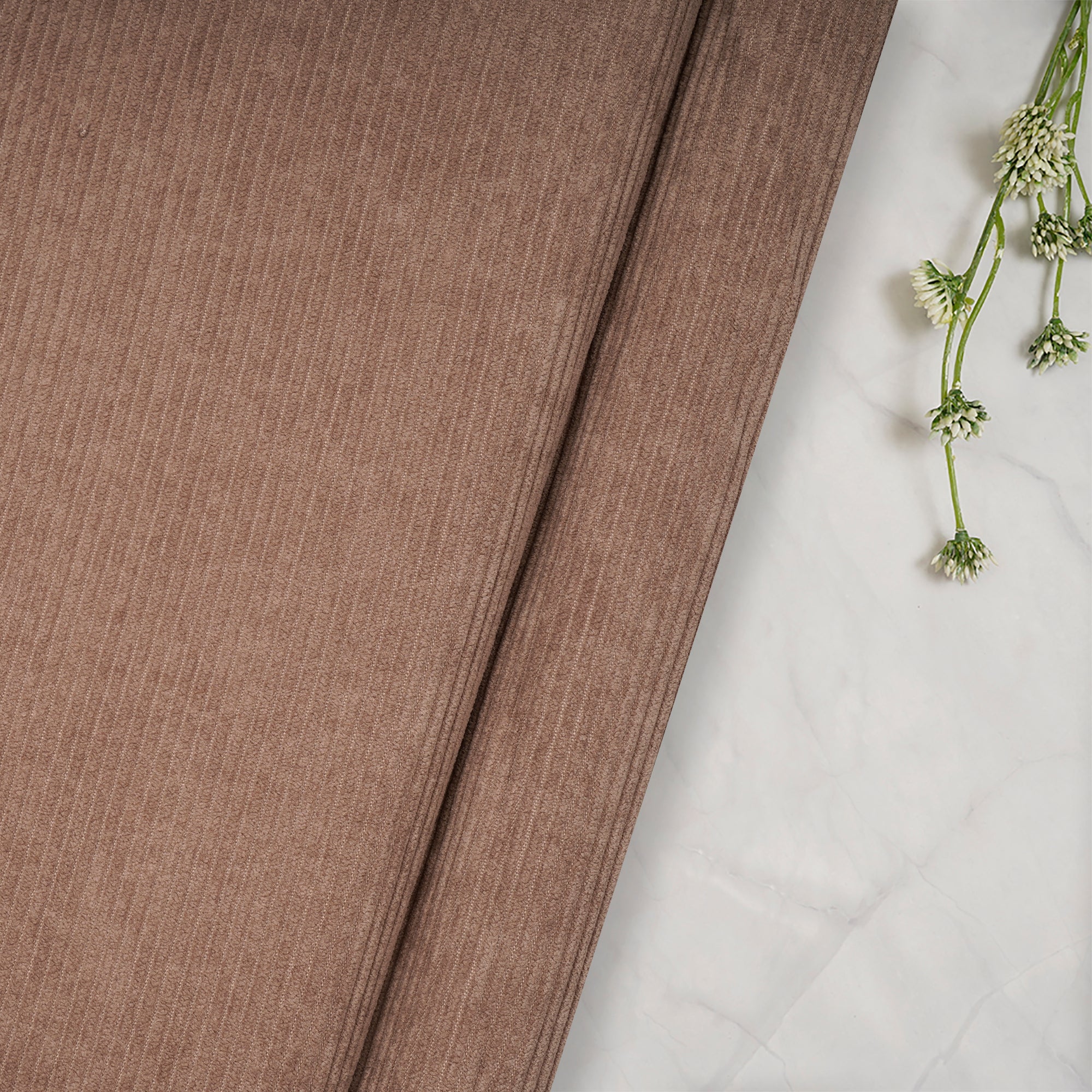 Warm Taupe Imported Cotton Corduroy Fabric (60" Wide)