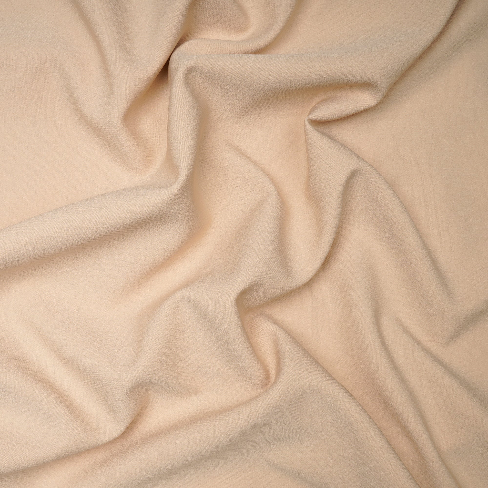 Cream Solid Dyed Imported Banana Crepe Fabric (60" Width)