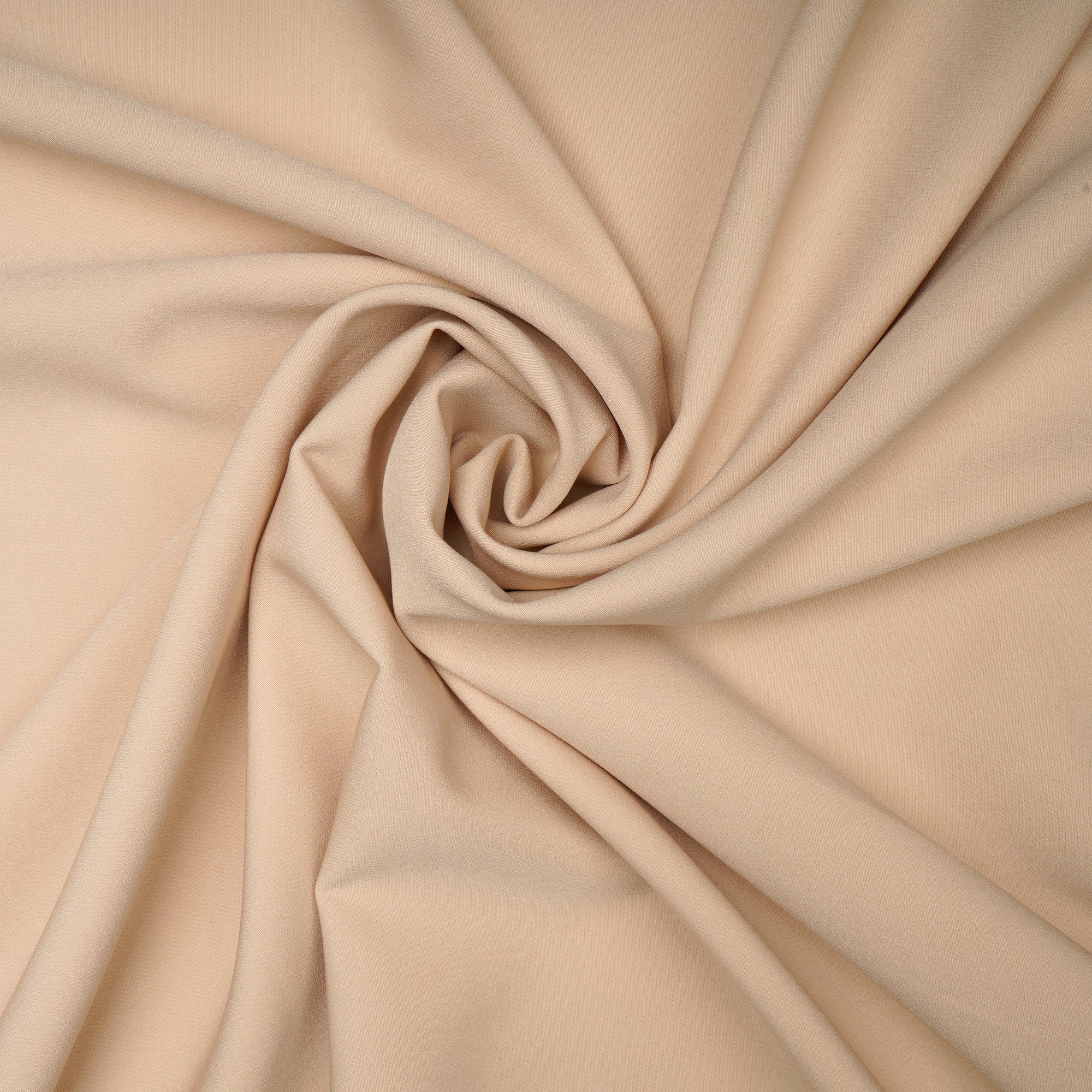 Cream Solid Dyed Imported Banana Crepe Fabric (60" Width)