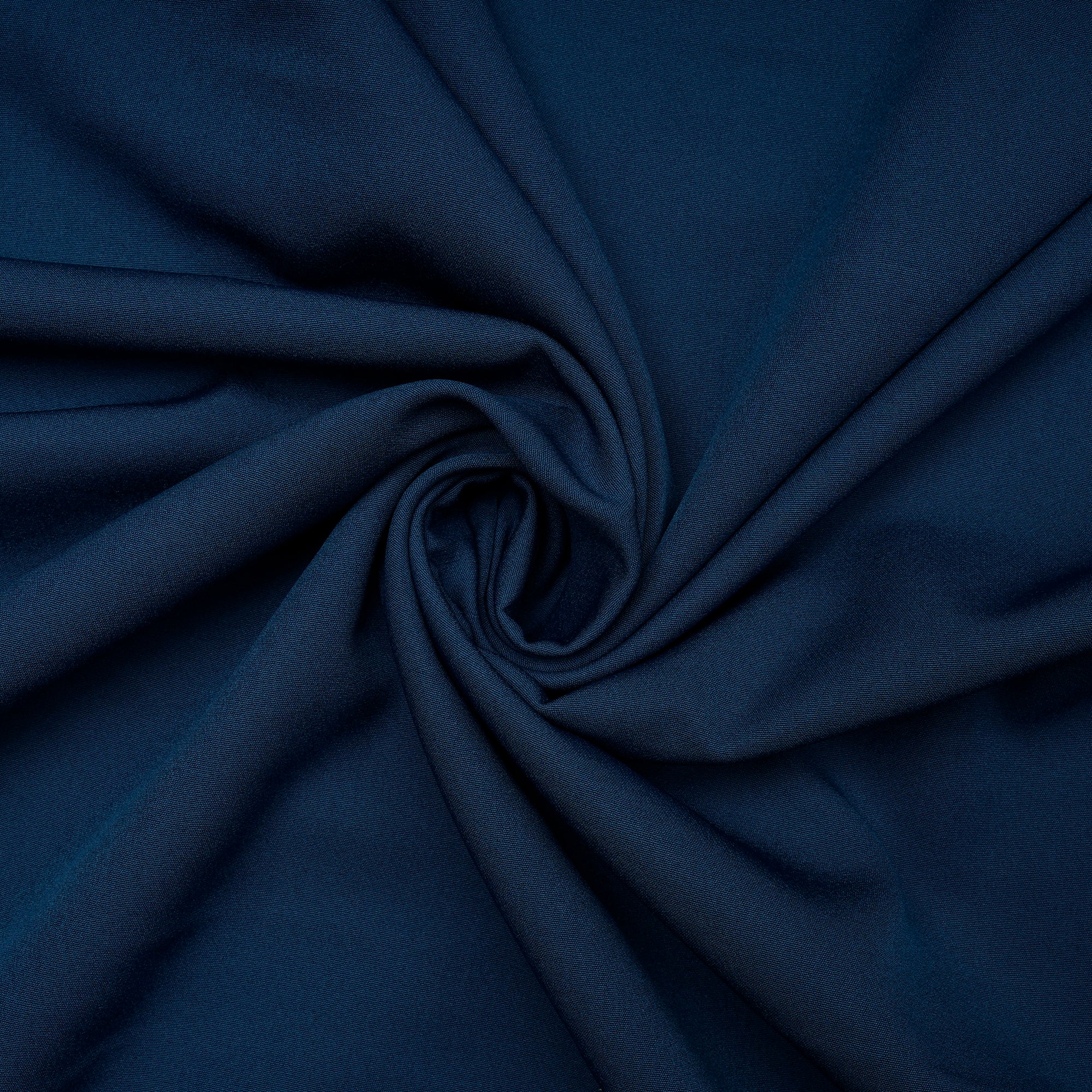 Ink Blue Solid Dyed Imported Banana Crepe Fabric (60" Width)