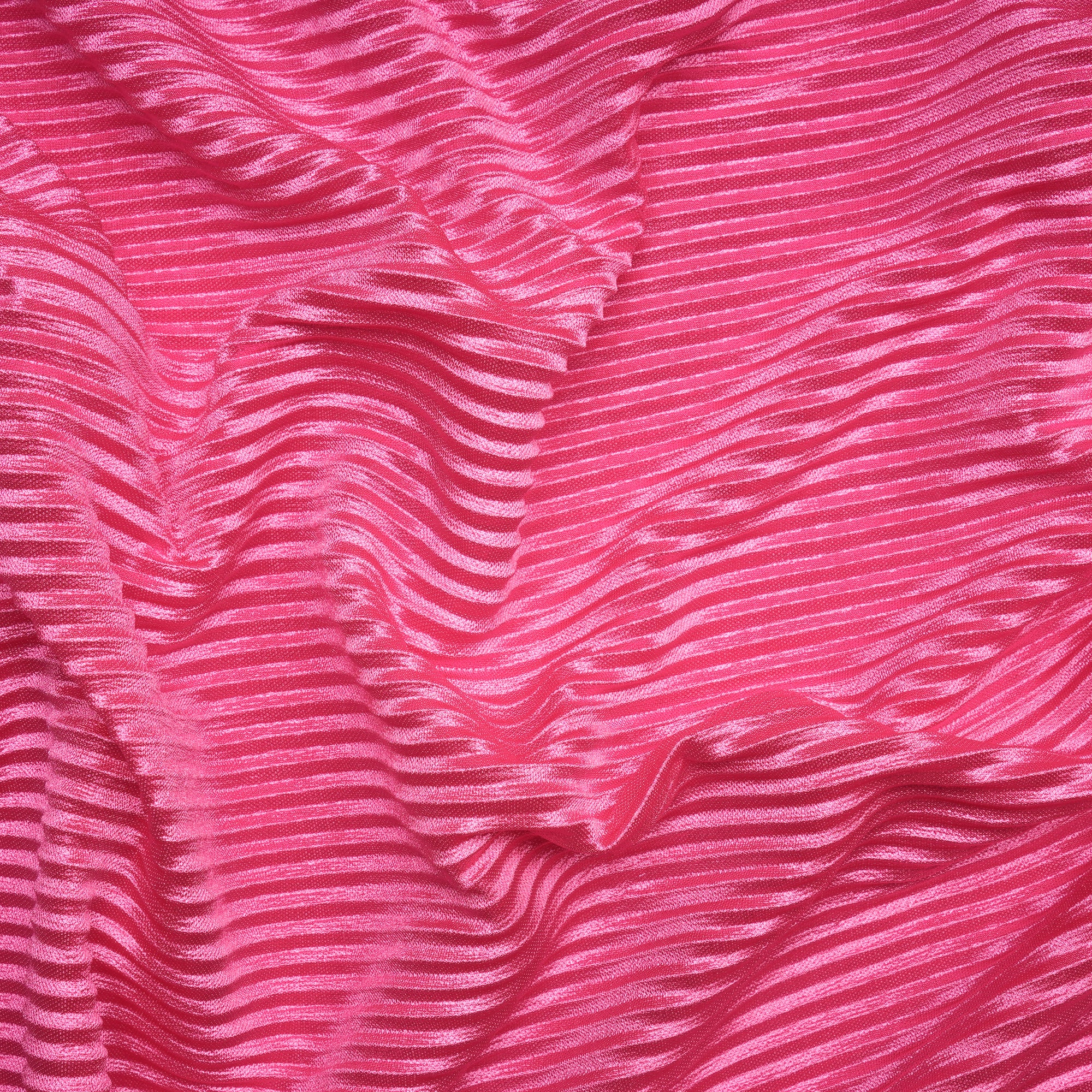 Pink Imported Pleated Satin Fabric (60" Width)
