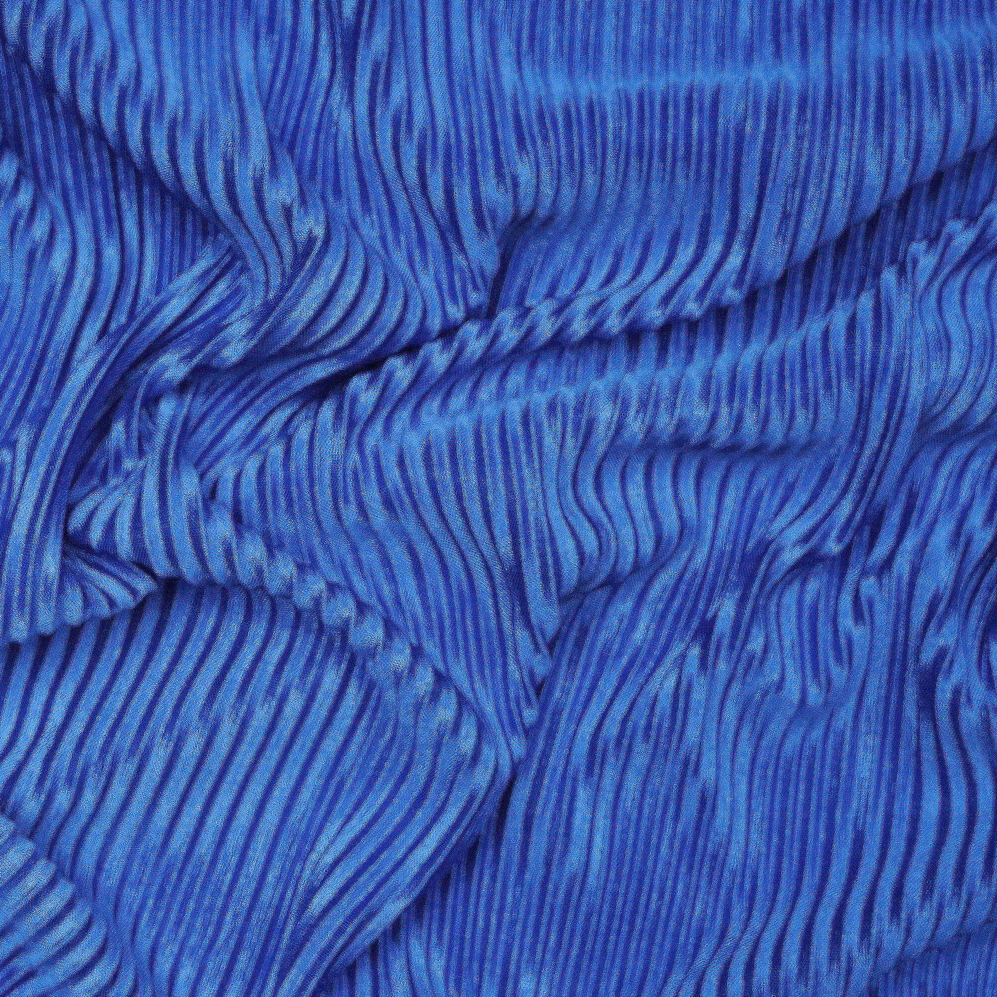 Blue Imported Pleated Satin Fabric (60" Width)